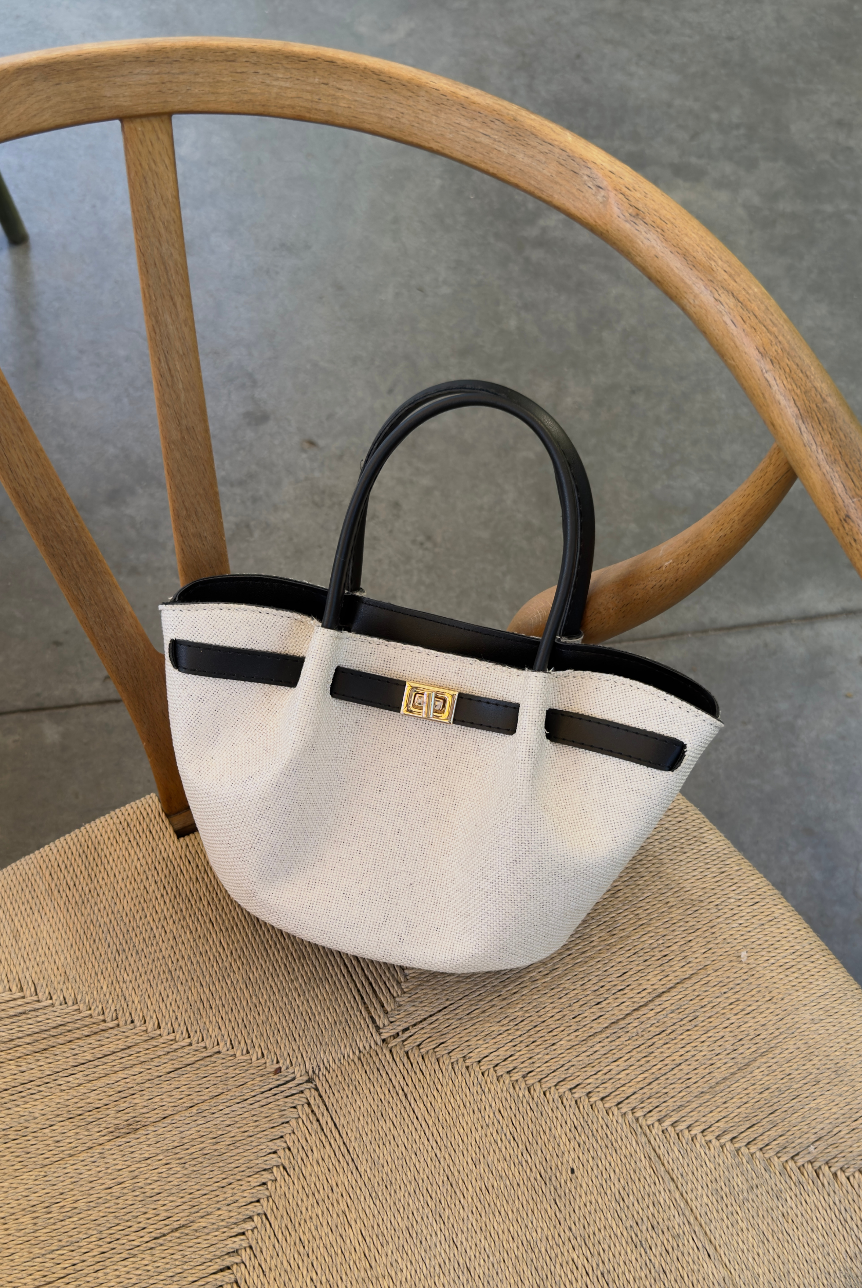 Kadın El ve Omuz Çantası KETEN SİYAH