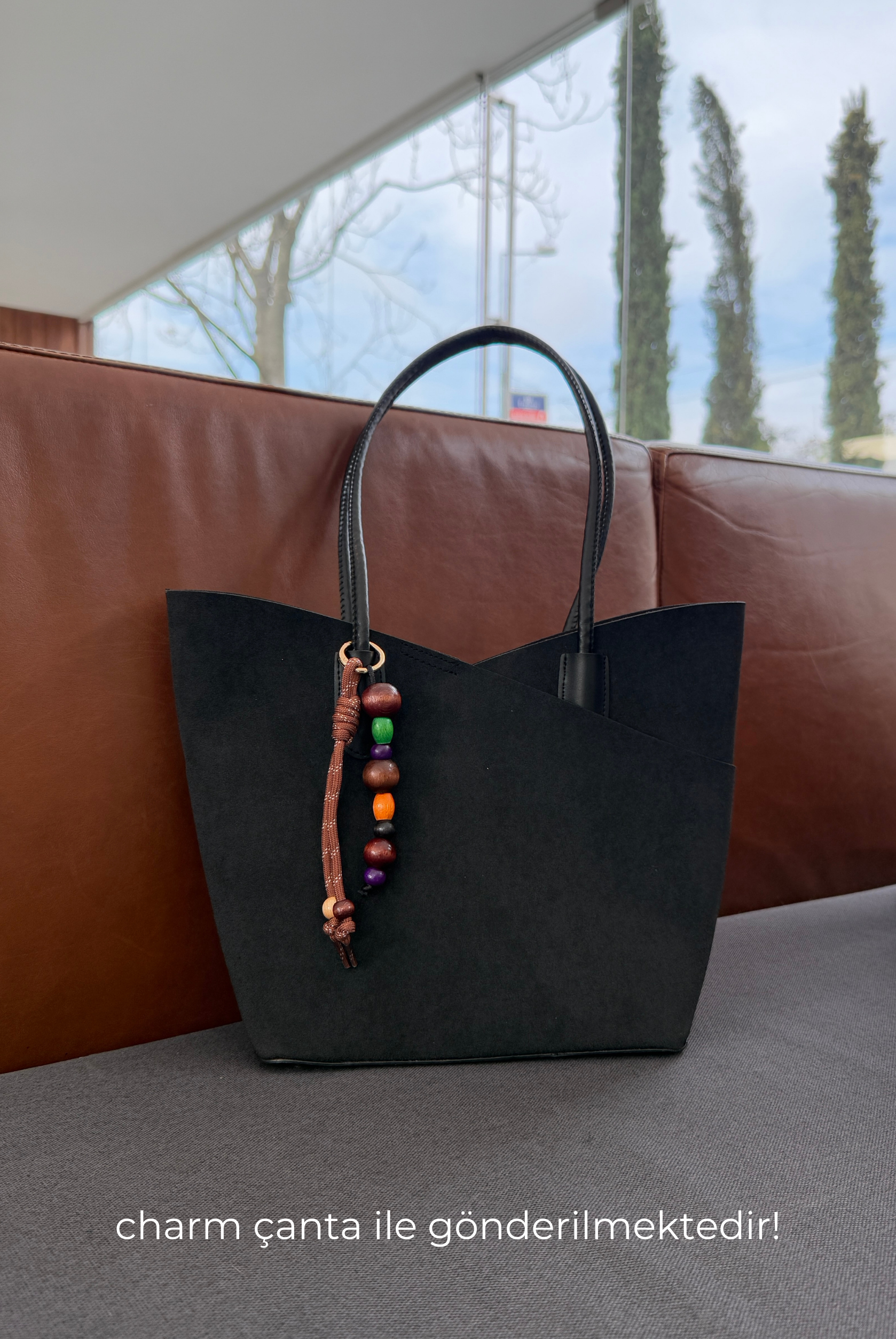 Kadın El ve Omuz Çantası SİYAH SÜET