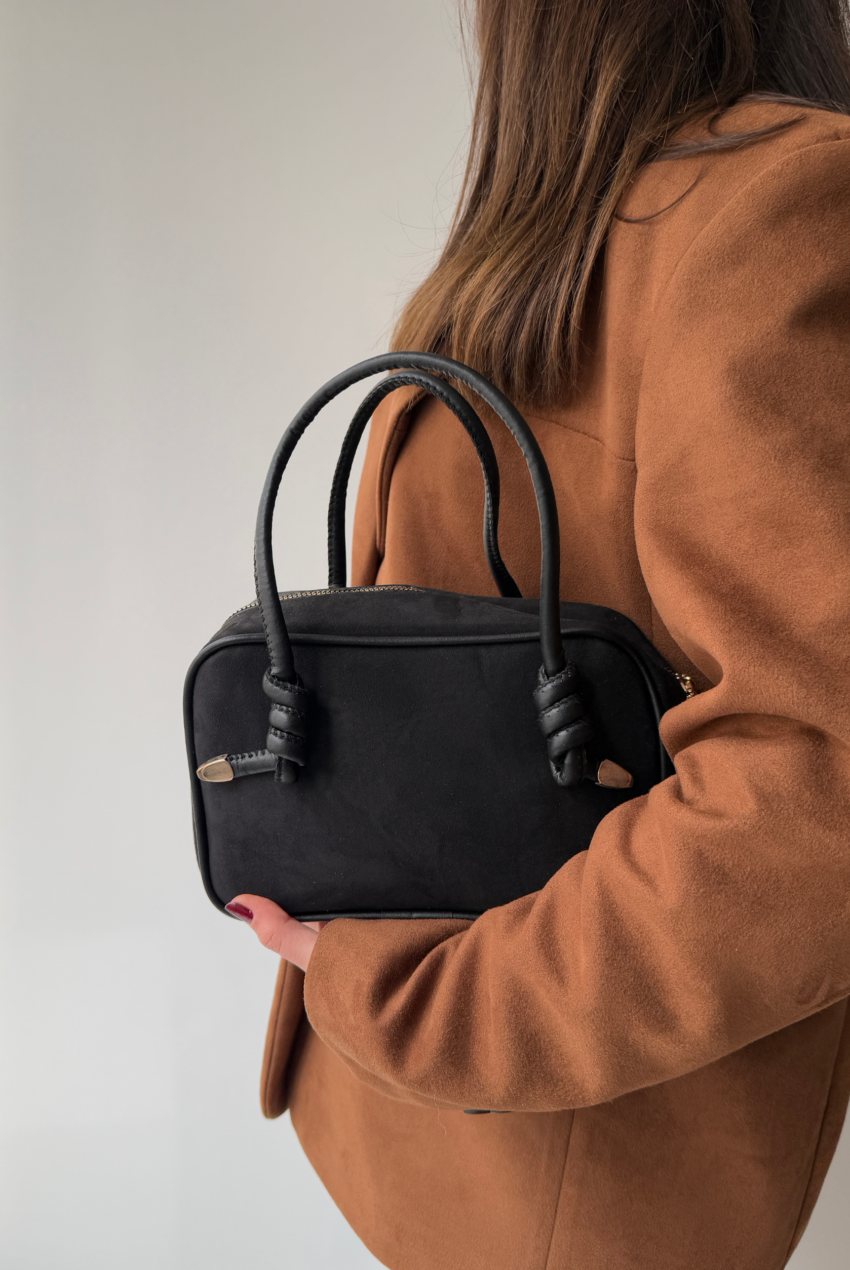 Kadın El ve Omuz Çantası SİYAH SÜET