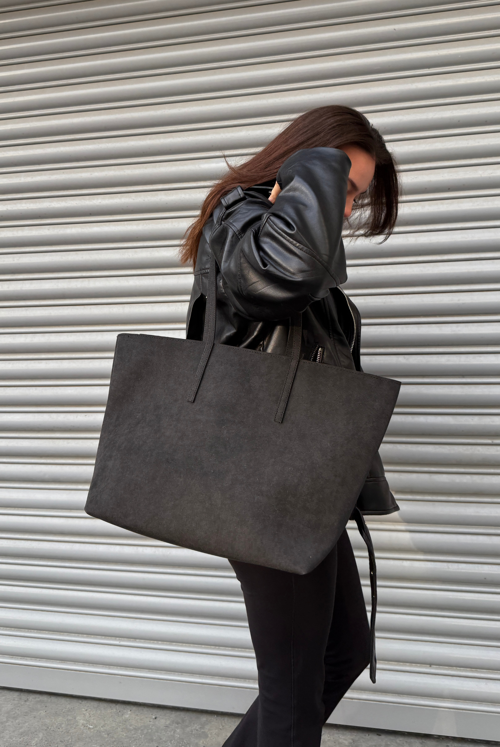 Kadın El ve Omuz Çantası SİYAH SÜET