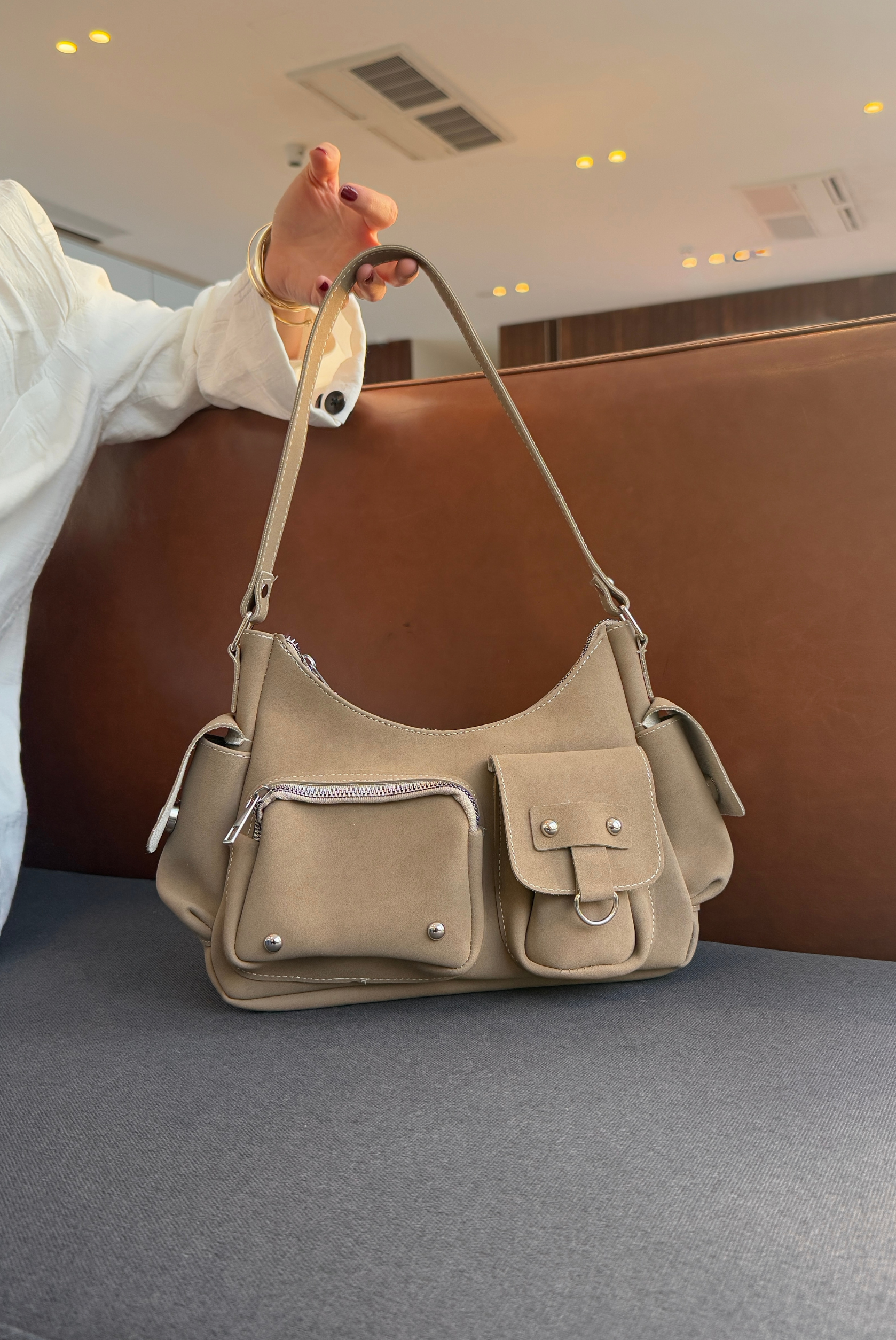 Kadın El ve Omuz Çantası VİZON