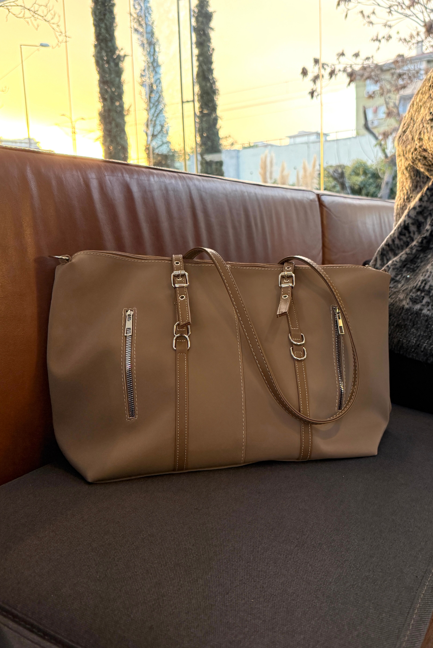 Kadın El ve Omuz Çantası VİZON