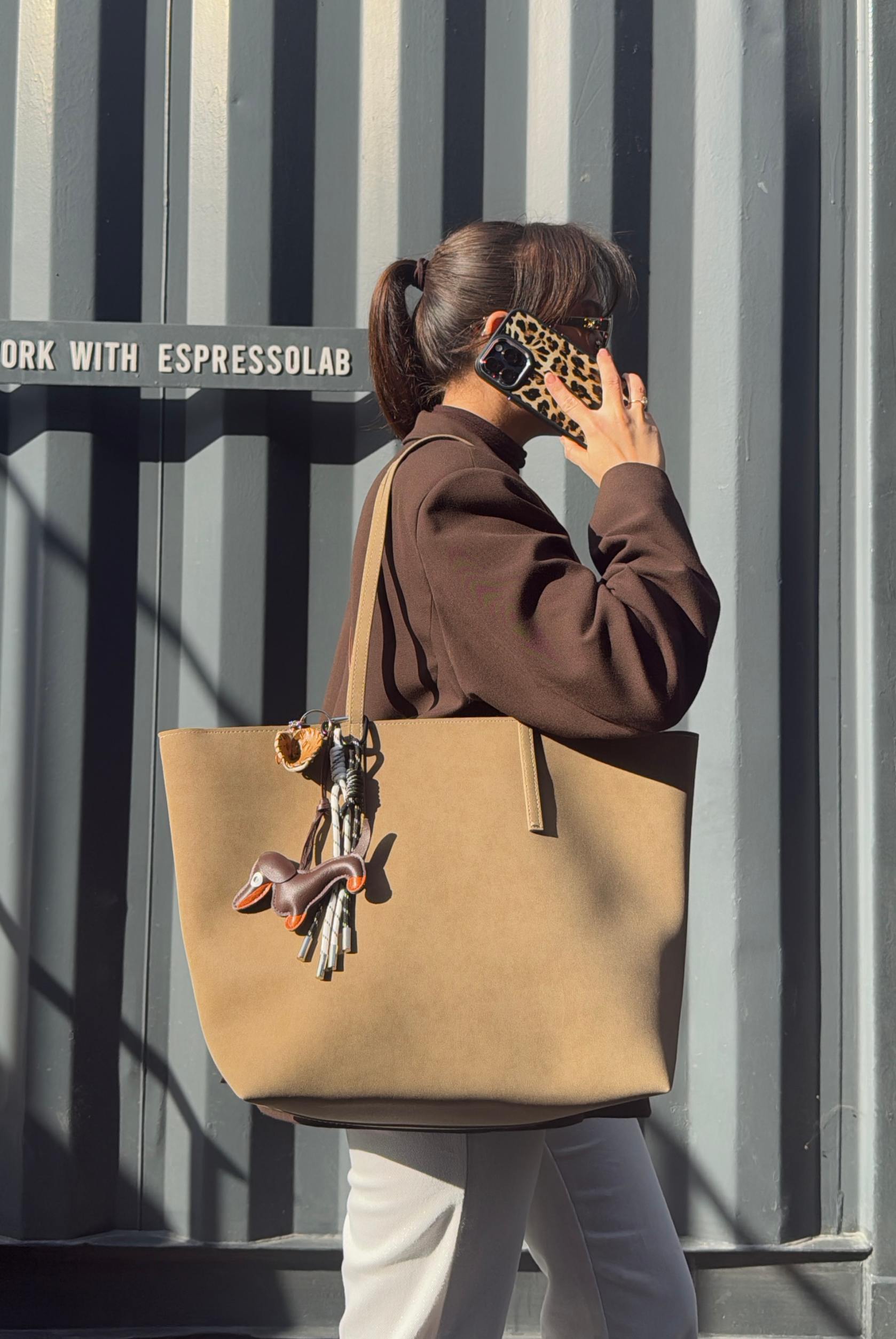 Kadın El ve Omuz Çantası VİZON SÜET