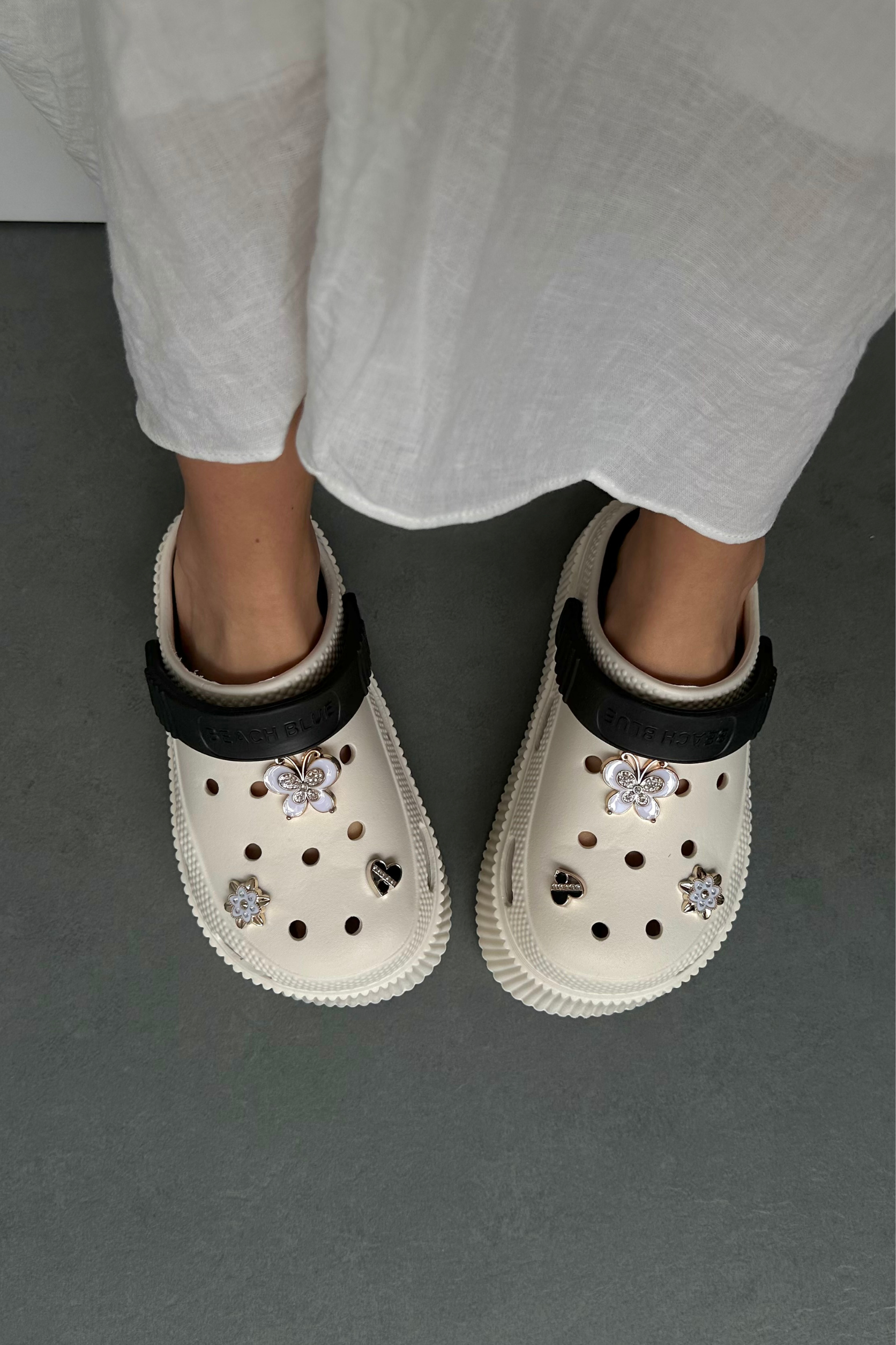 Kadın Eva Terlik Taşlı KREM SİYAH