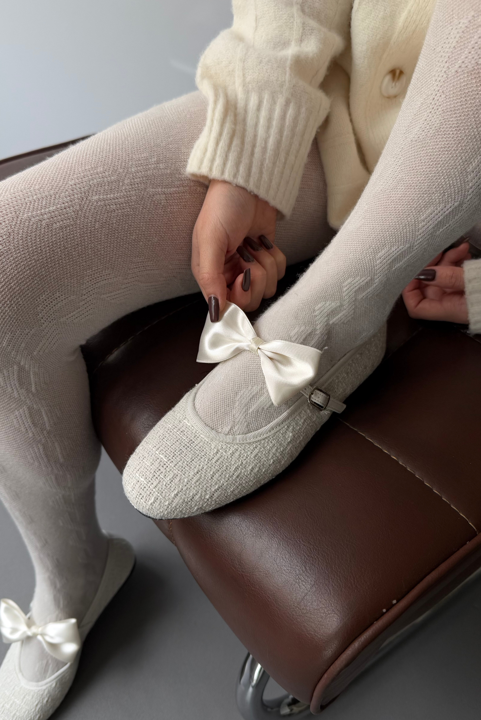 Kadın Fiyonklu Babet BEYAZ