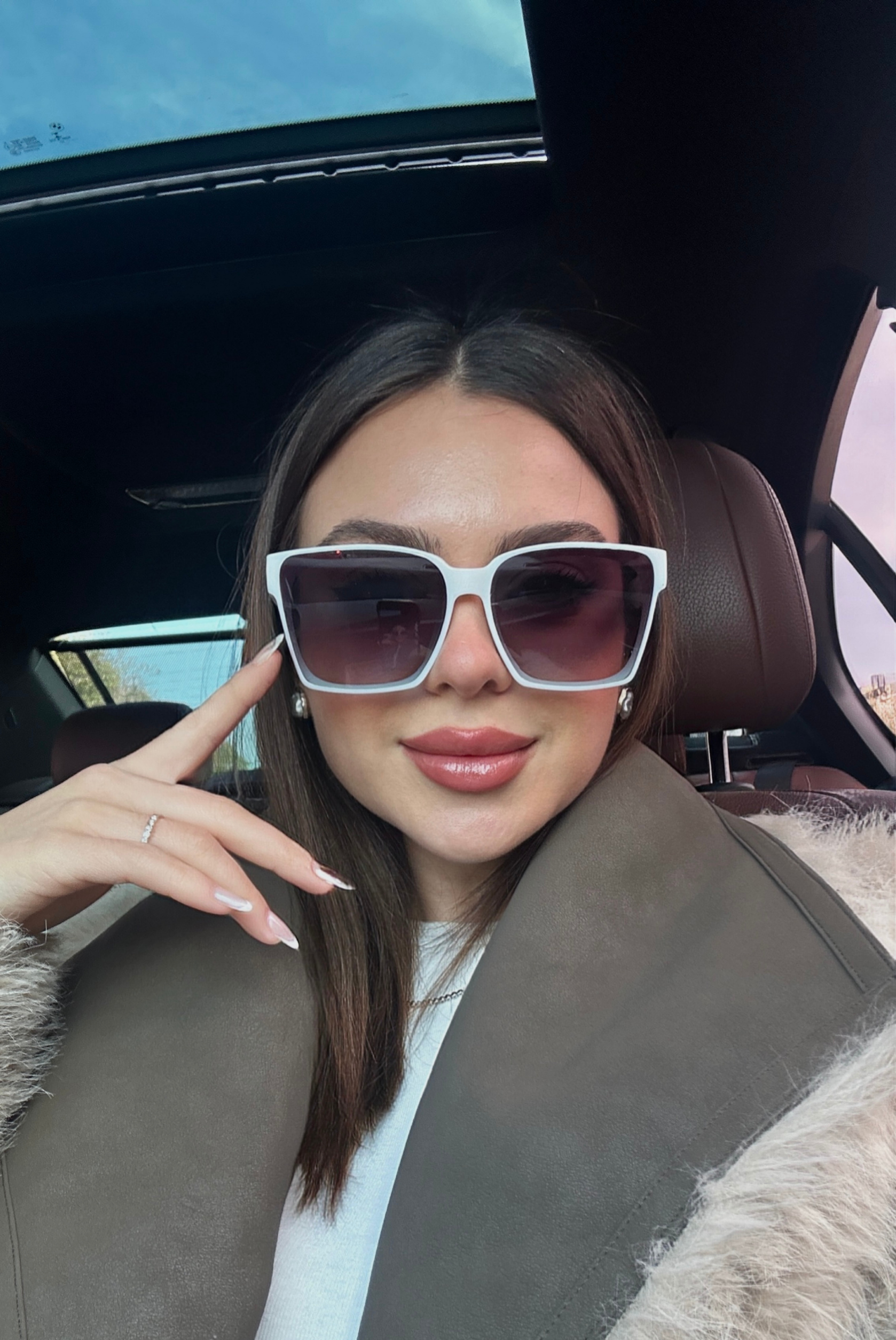 Kadın Güneş Gözlüğü BEYAZ SİYAH