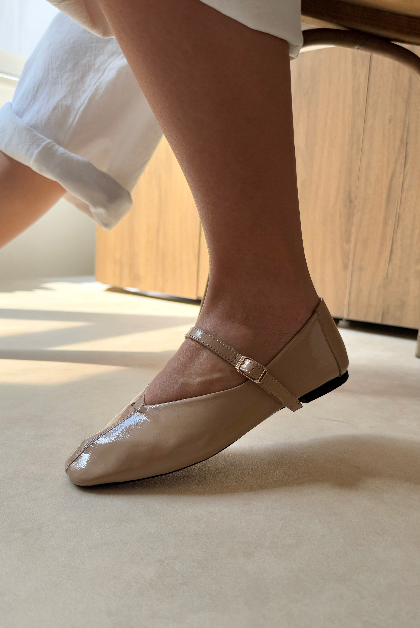 Kadın Hakiki Deri Babet BEJ