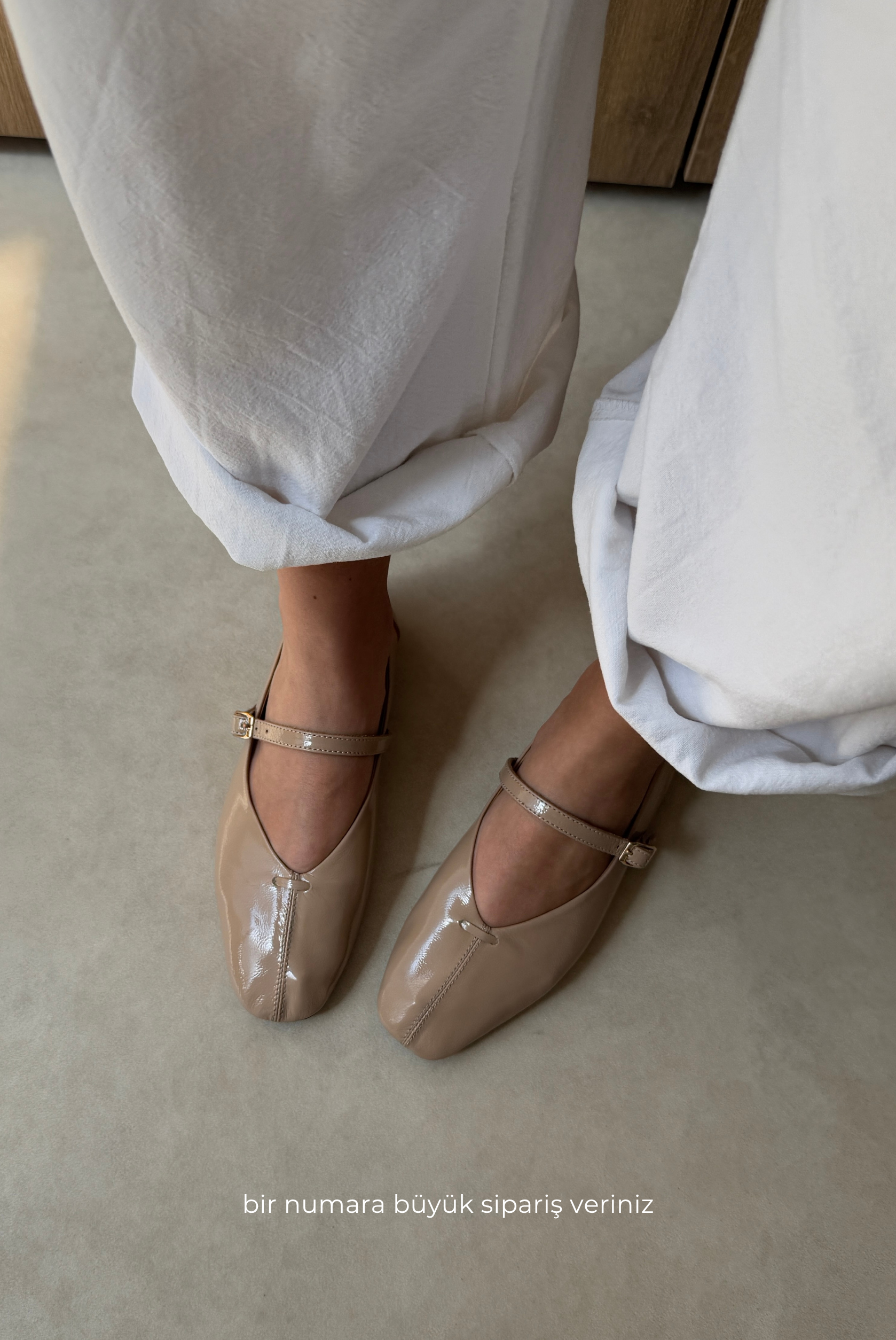 Kadın Hakiki Deri Babet BEJ