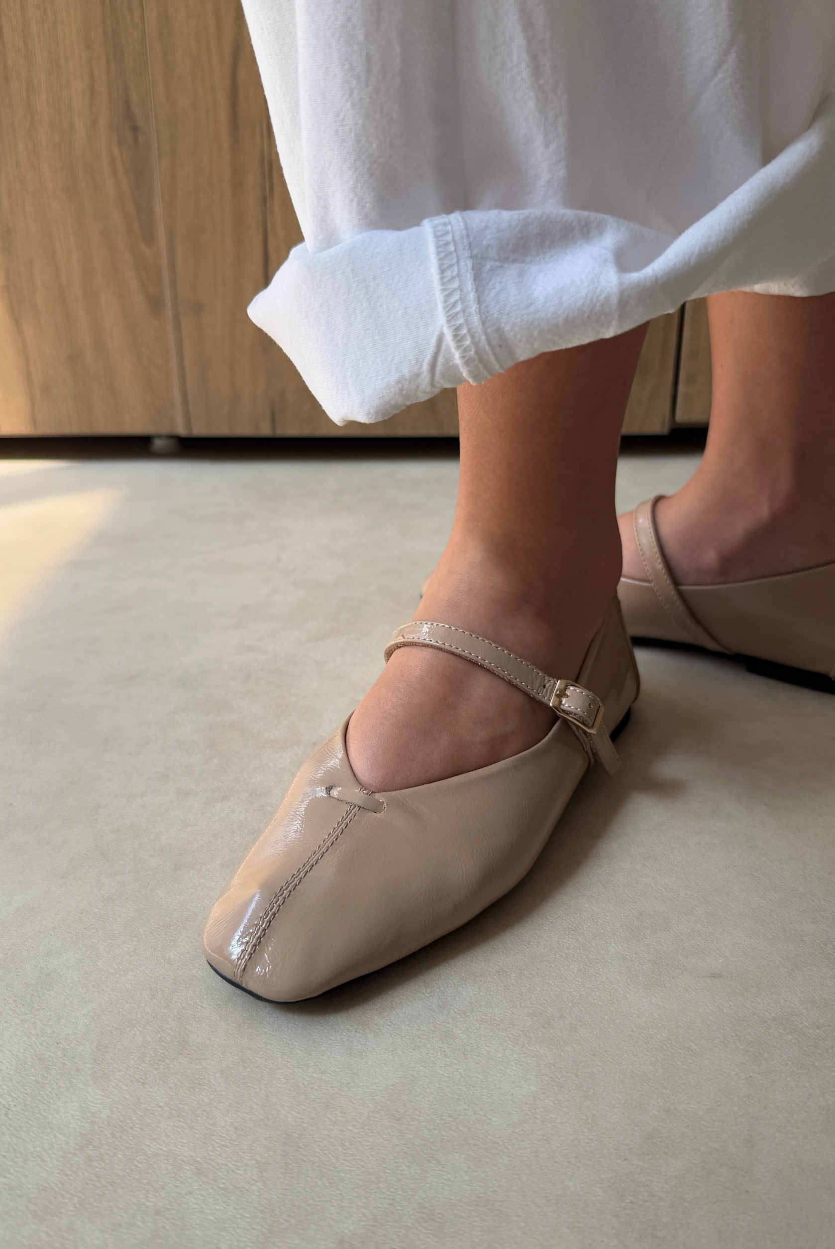 Kadın Hakiki Deri Babet BEJ