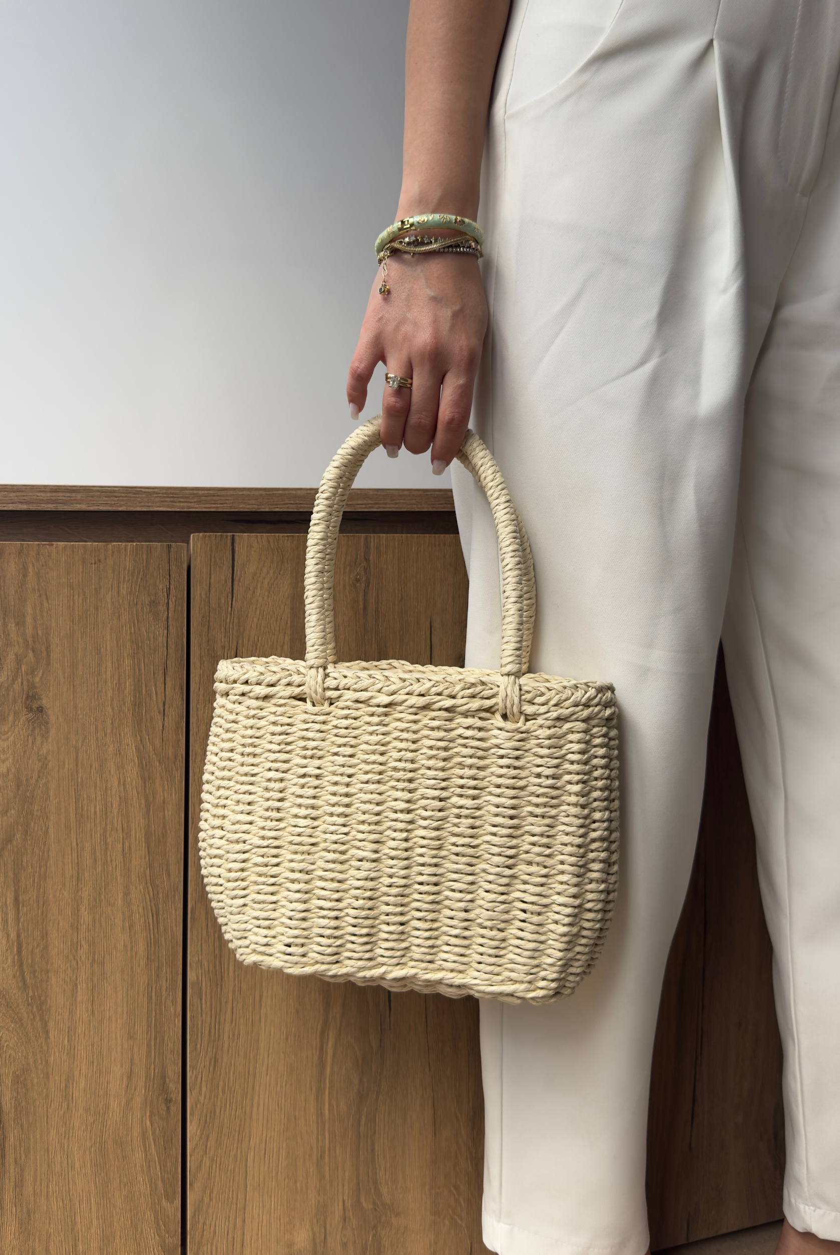 Kadın Hasır El Çantası BEJ HASIR