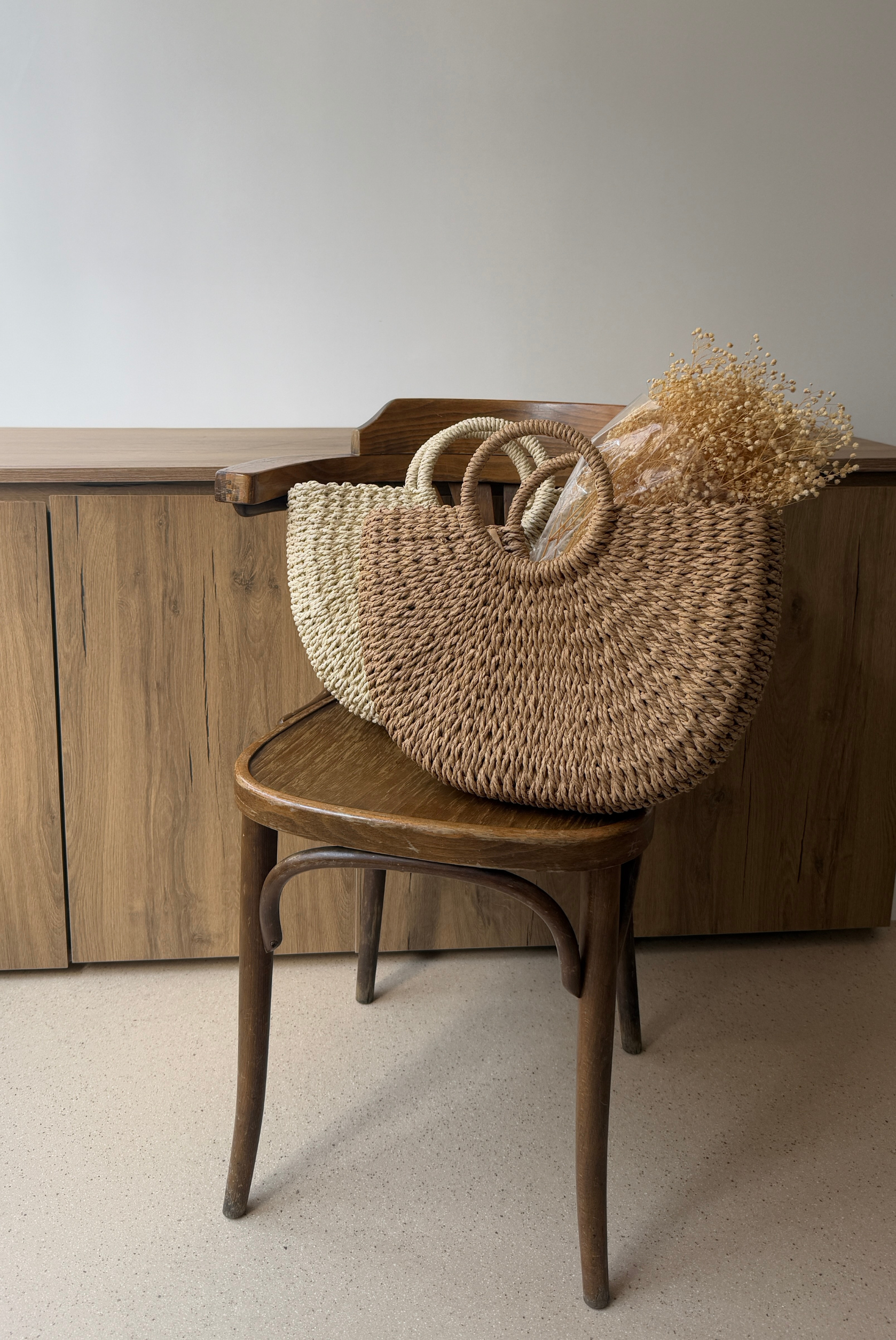 Kadın Hasır El Çantası CAMEL HASIR