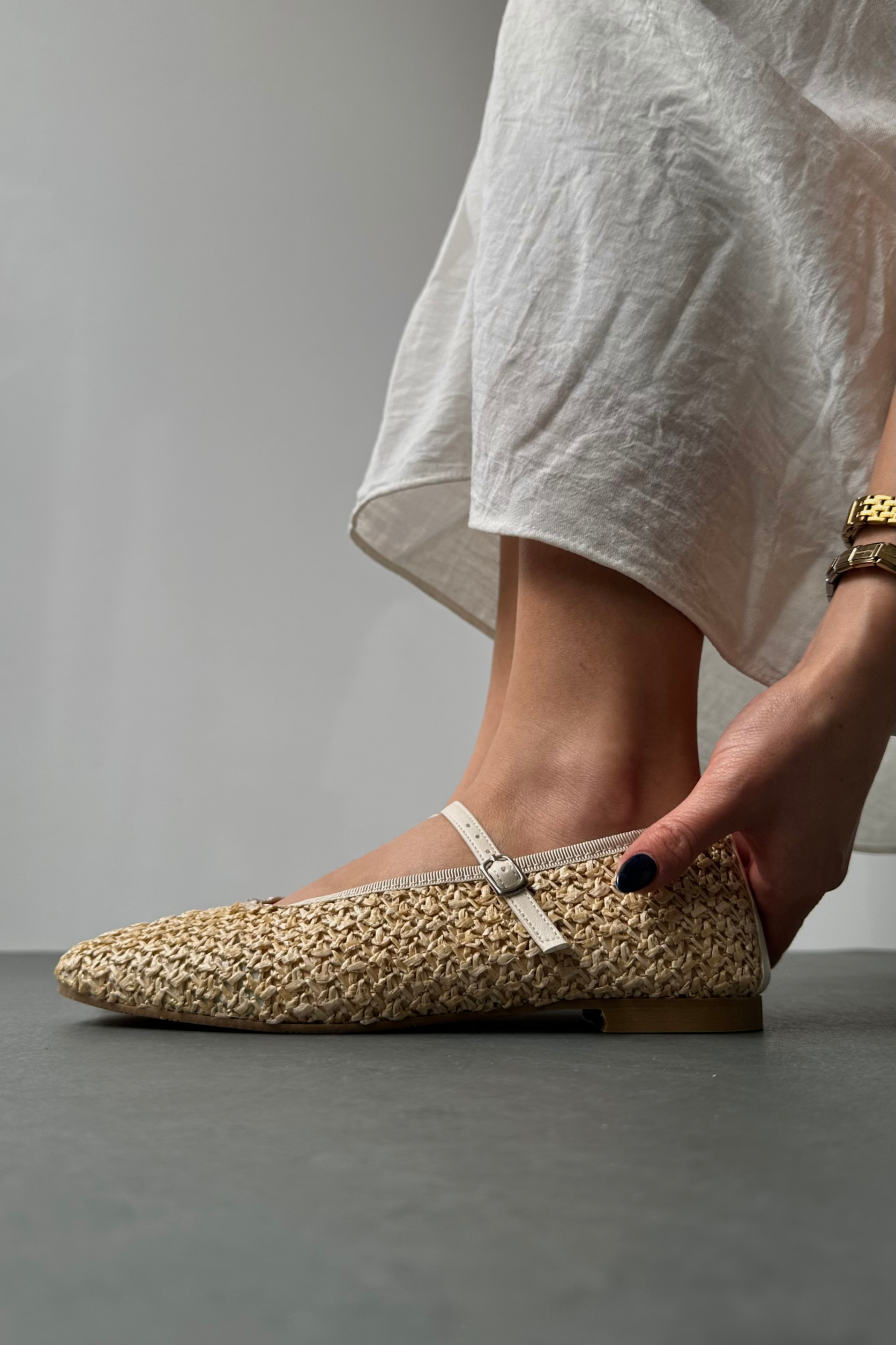 Kadın Hasır Terlik BEJ