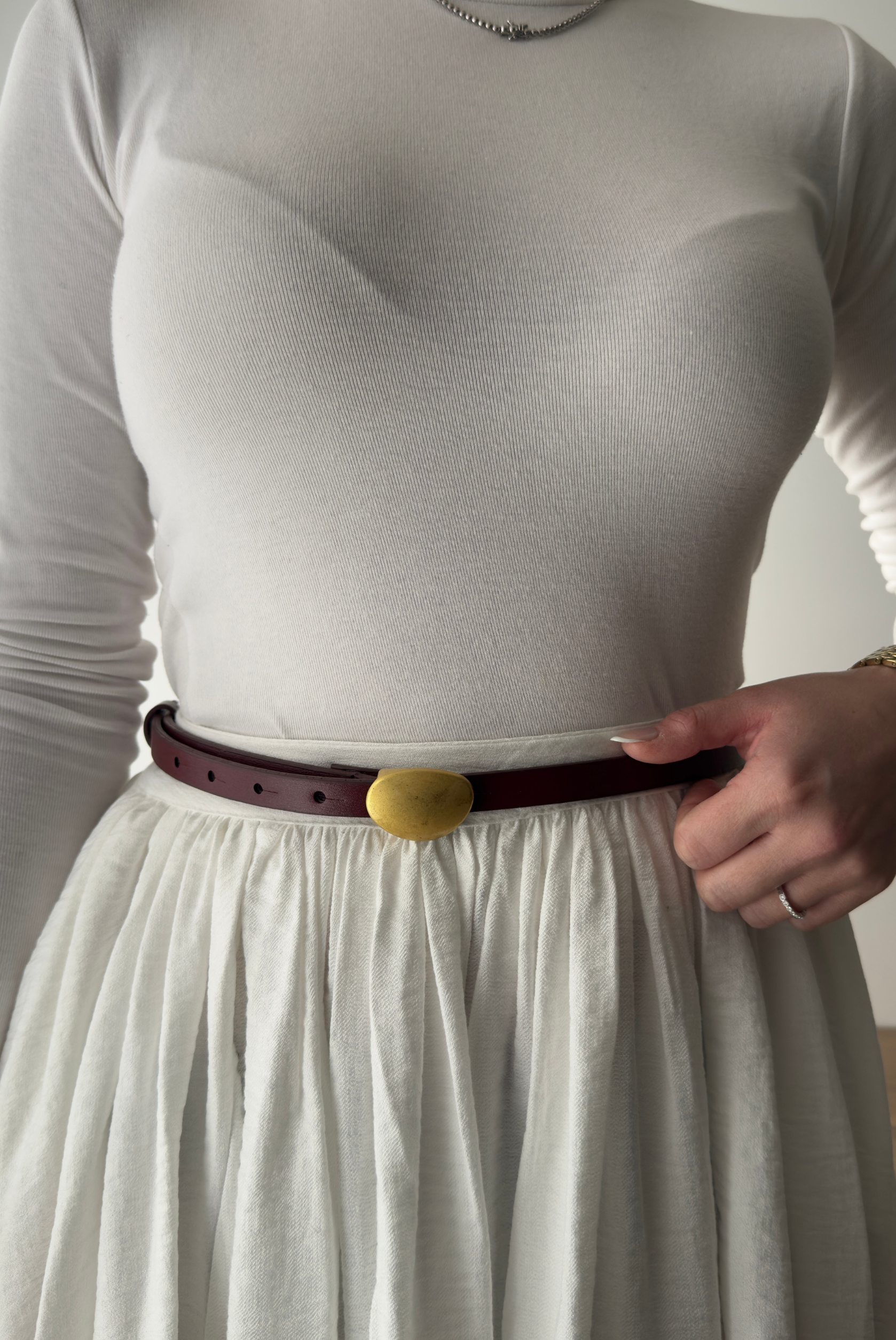 Kadın Kemer Gold Tokalı BORDO