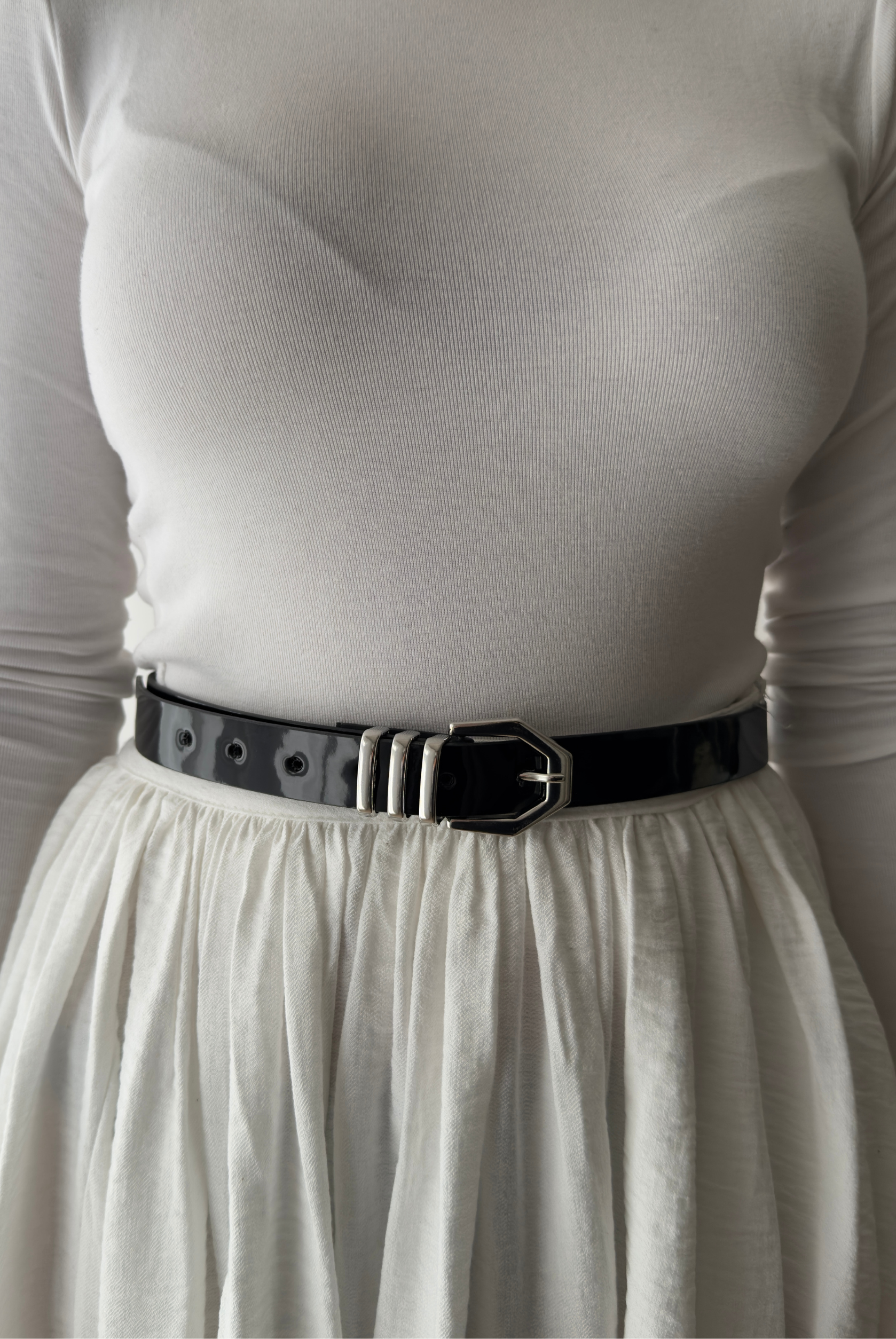 Kadın Kemer Üç Metal Tokalı SİYAH RUGAN