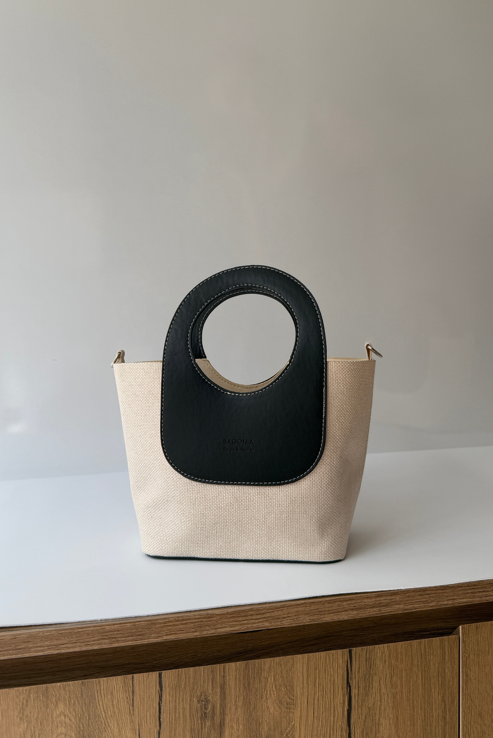 Kadın Keten El ve Omuz Çantası KETEN SİYAH