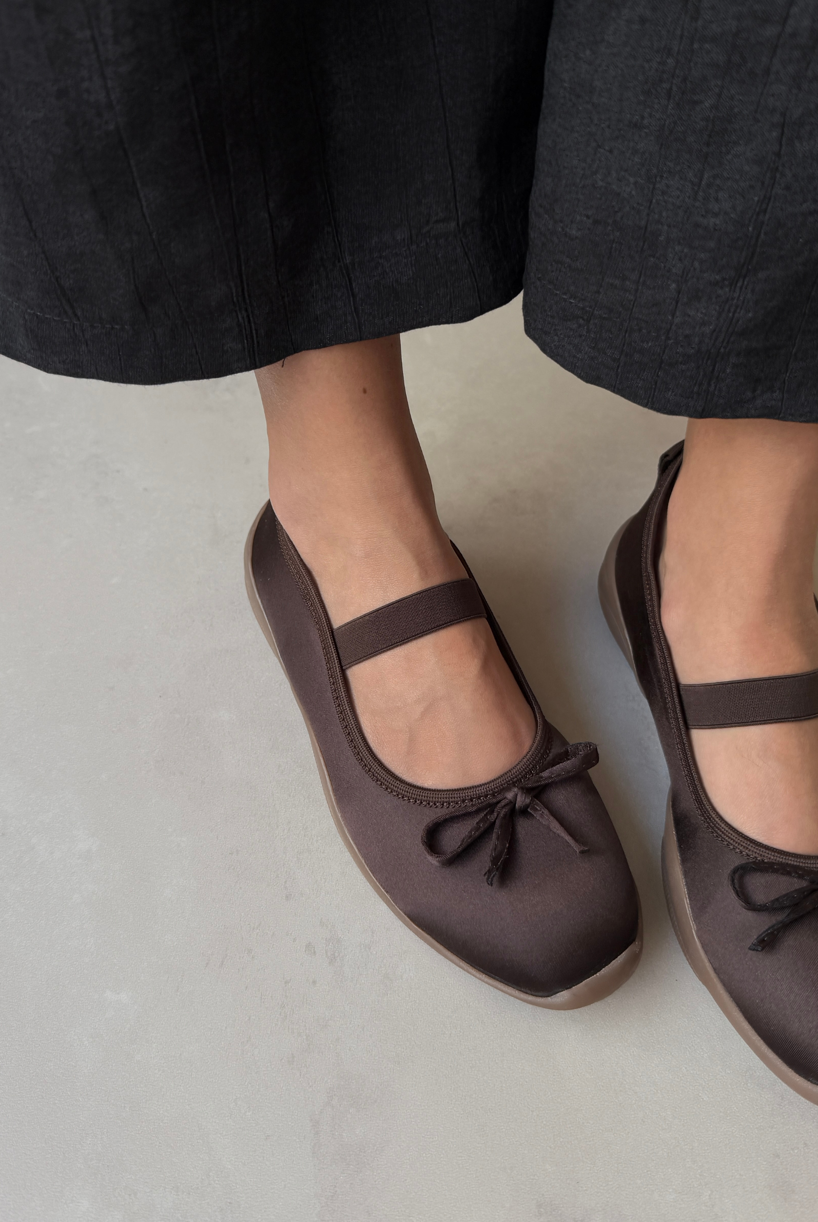 Kadın Lastikli Babet ACI KAHVE SATEN