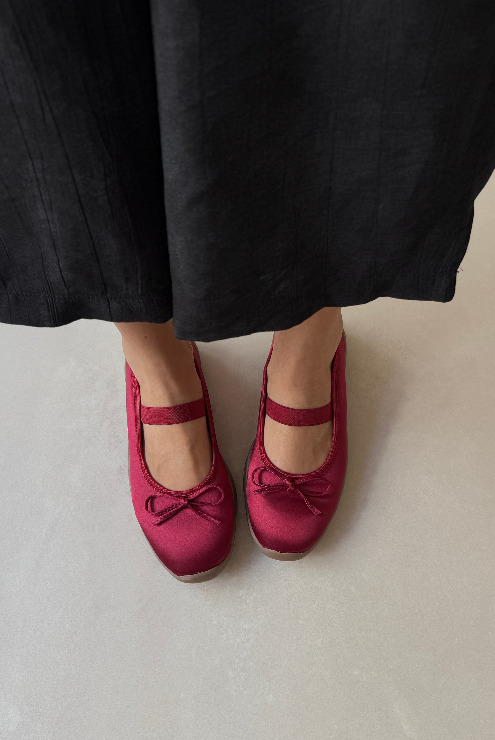 Kadın Lastikli Babet BORDO SATEN