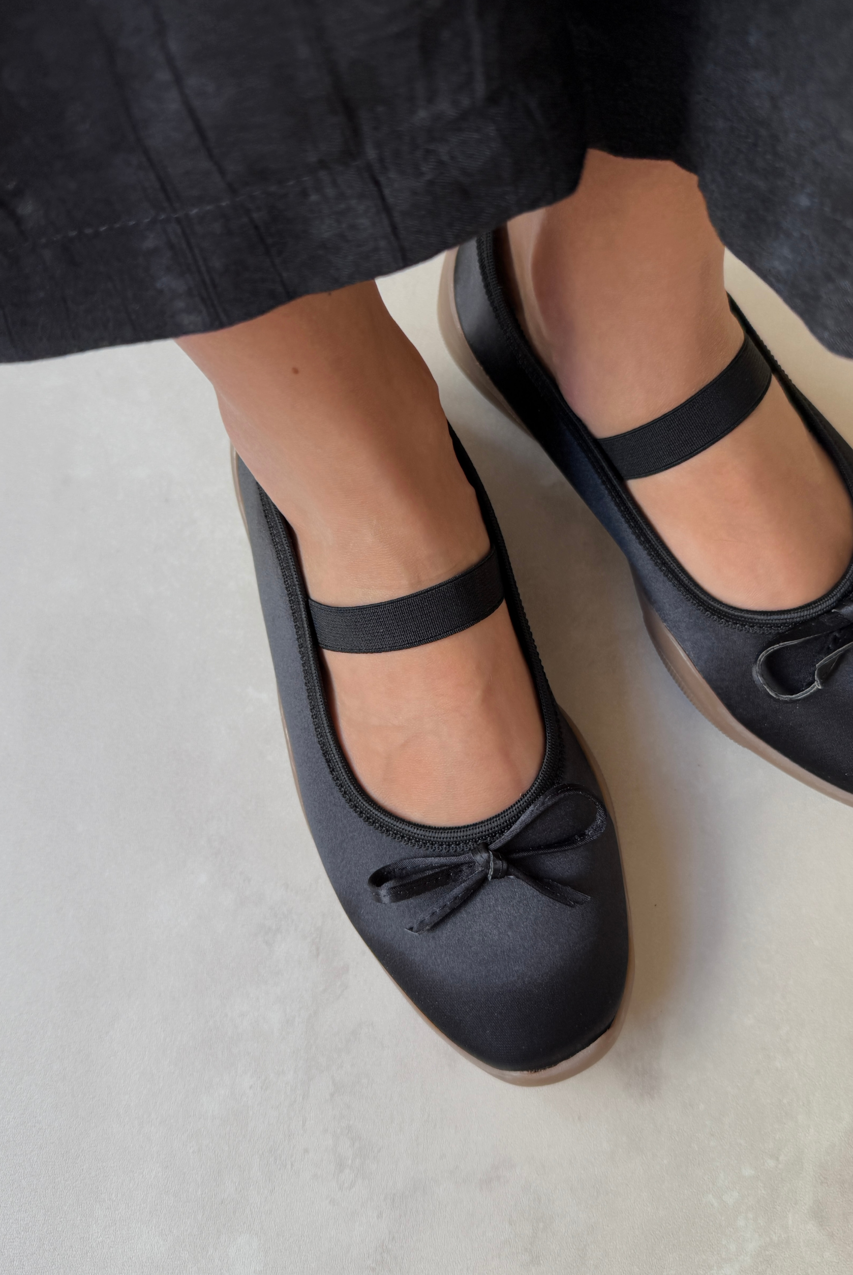 Kadın Lastikli Babet SİYAH SATEN