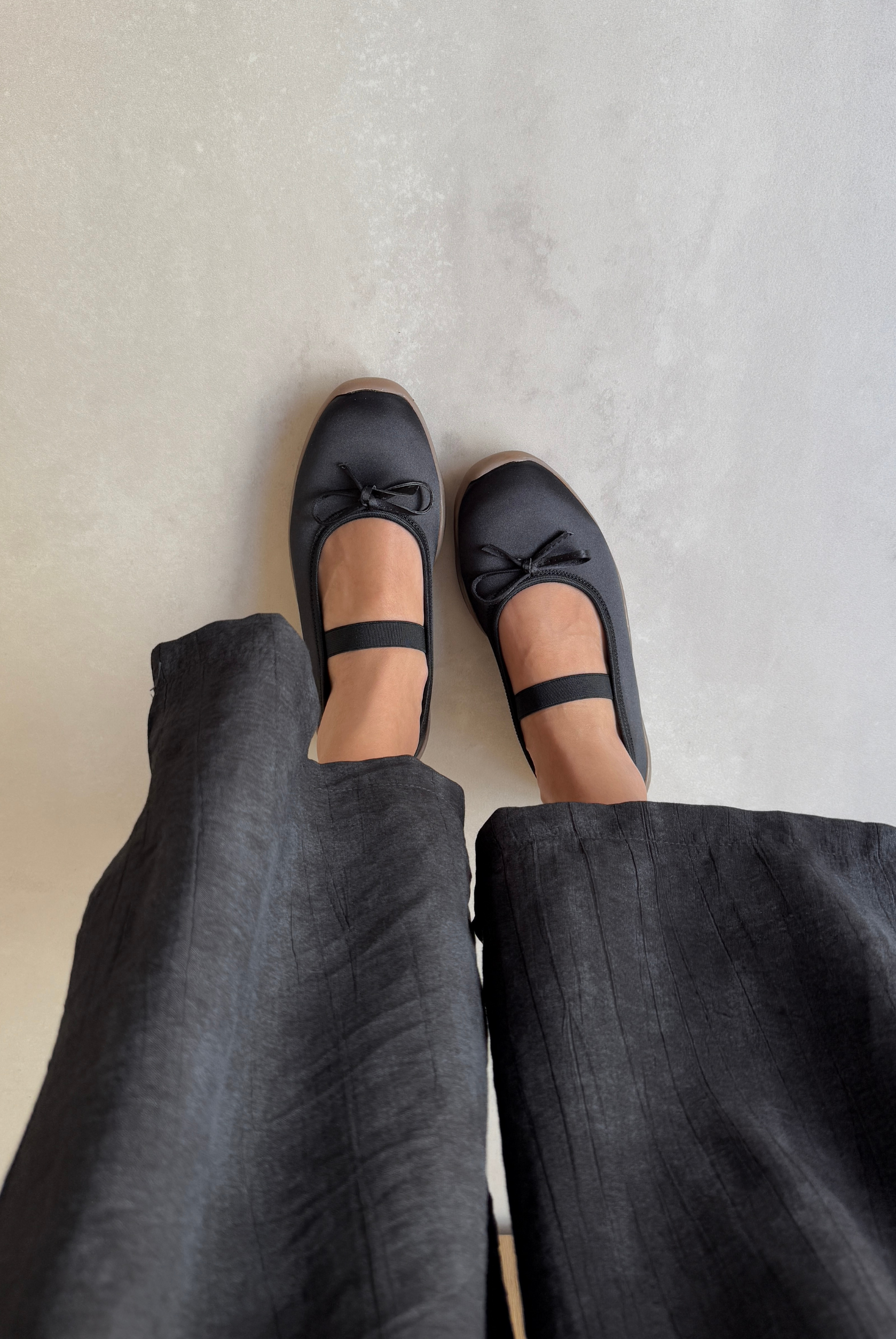 Kadın Lastikli Babet SİYAH SATEN