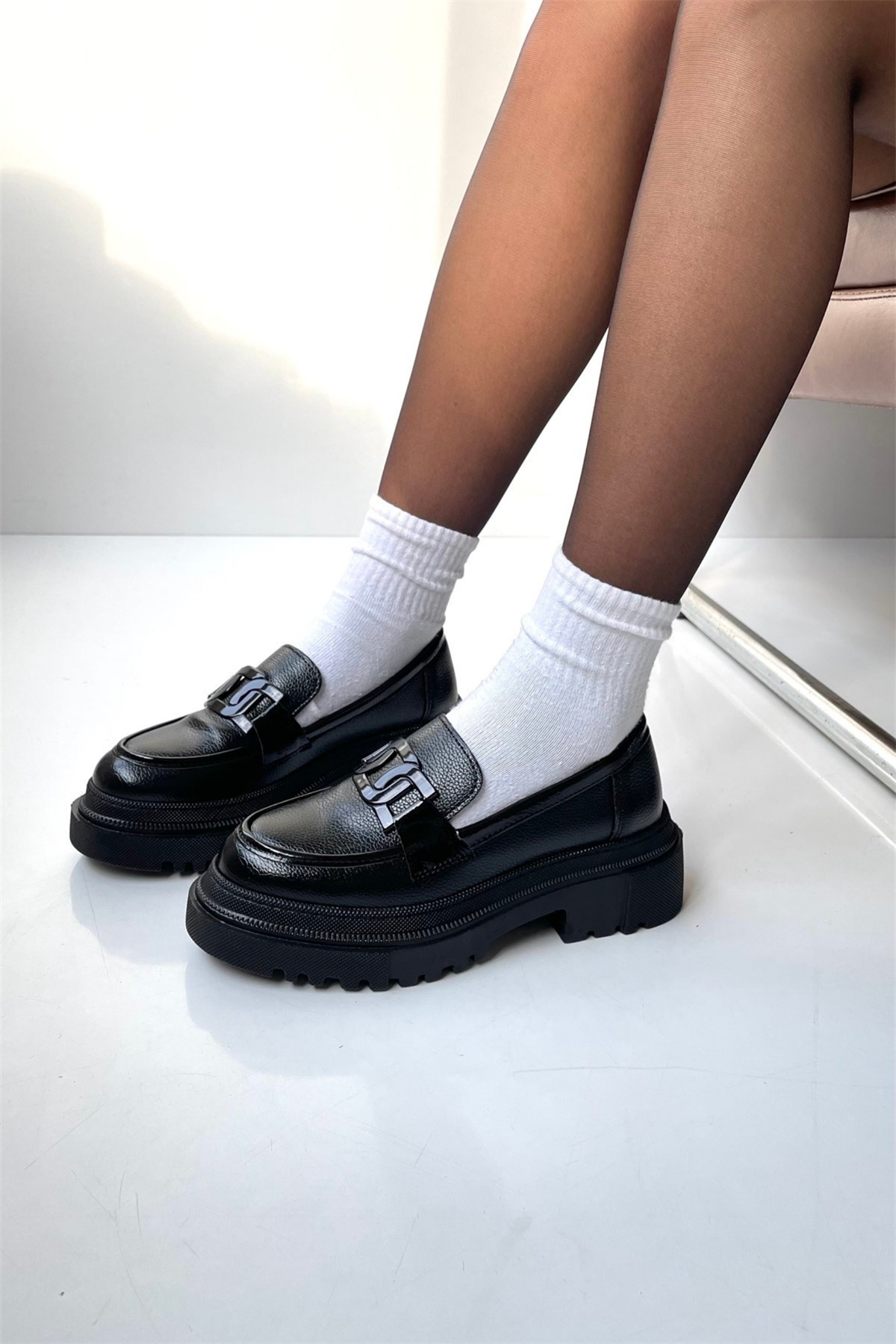 Kadın Loafer Ayakkabı SİYAH RUGAN