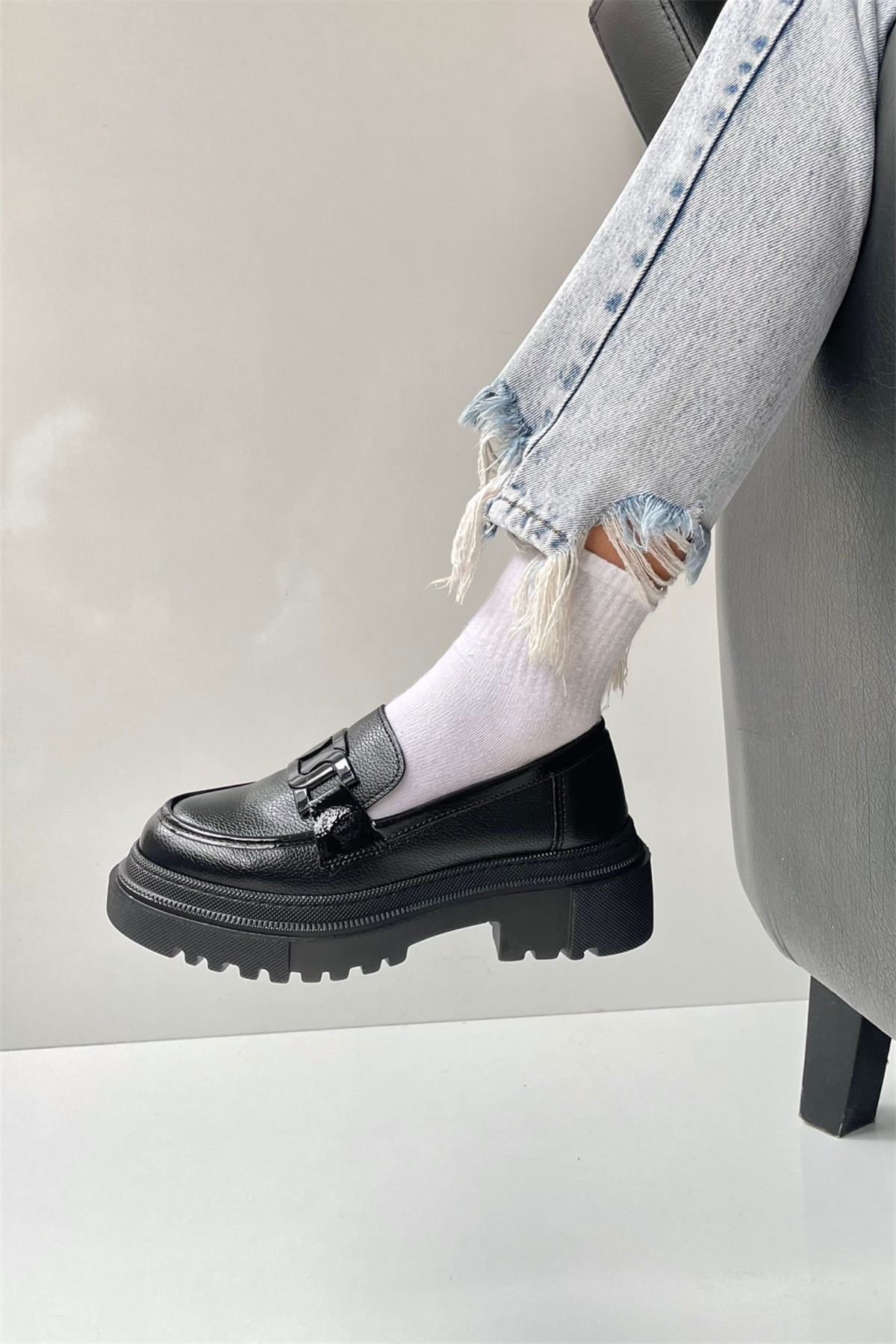 Kadın Loafer Ayakkabı SİYAH RUGAN