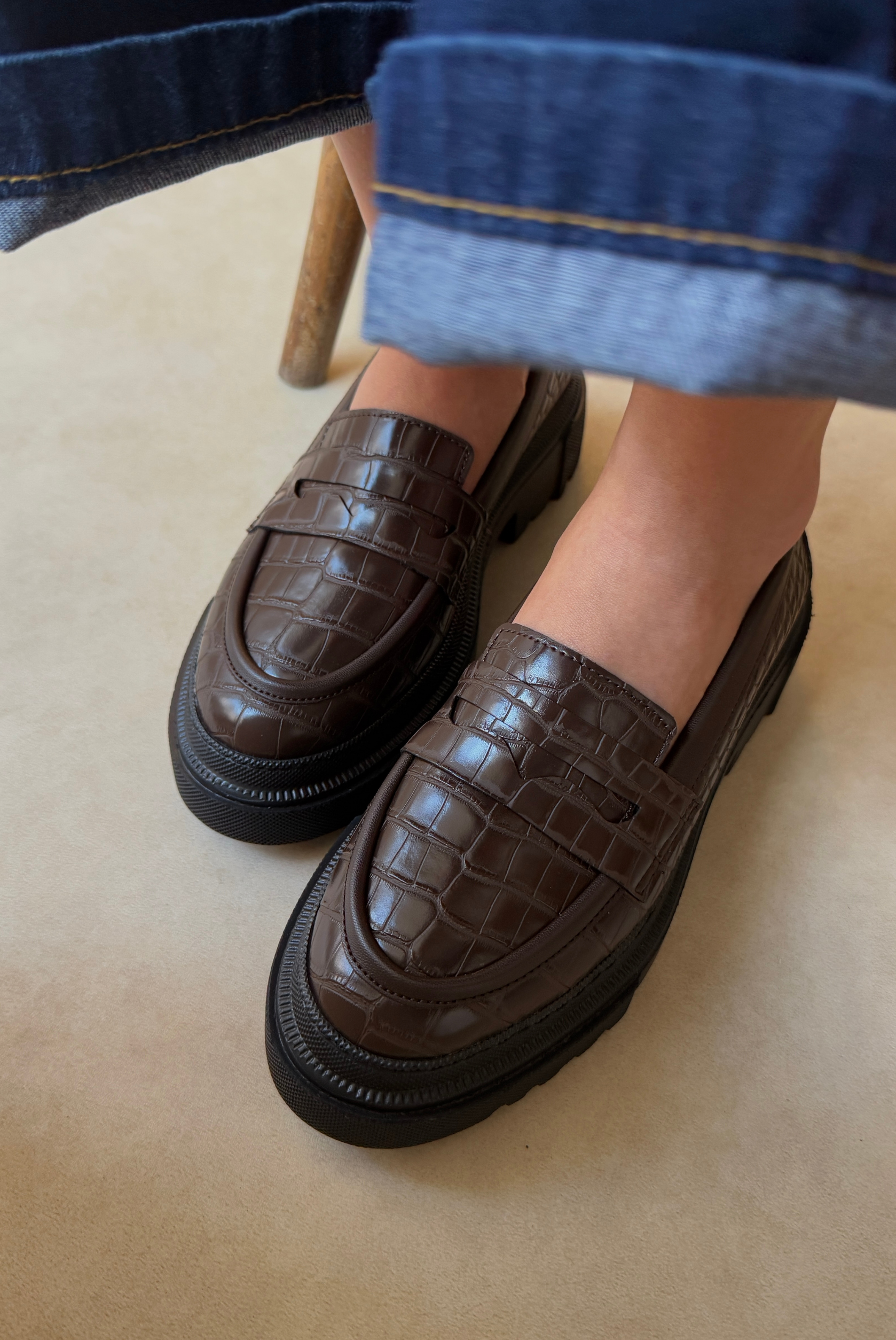 Kadın Loafer  KAHVE CROCO