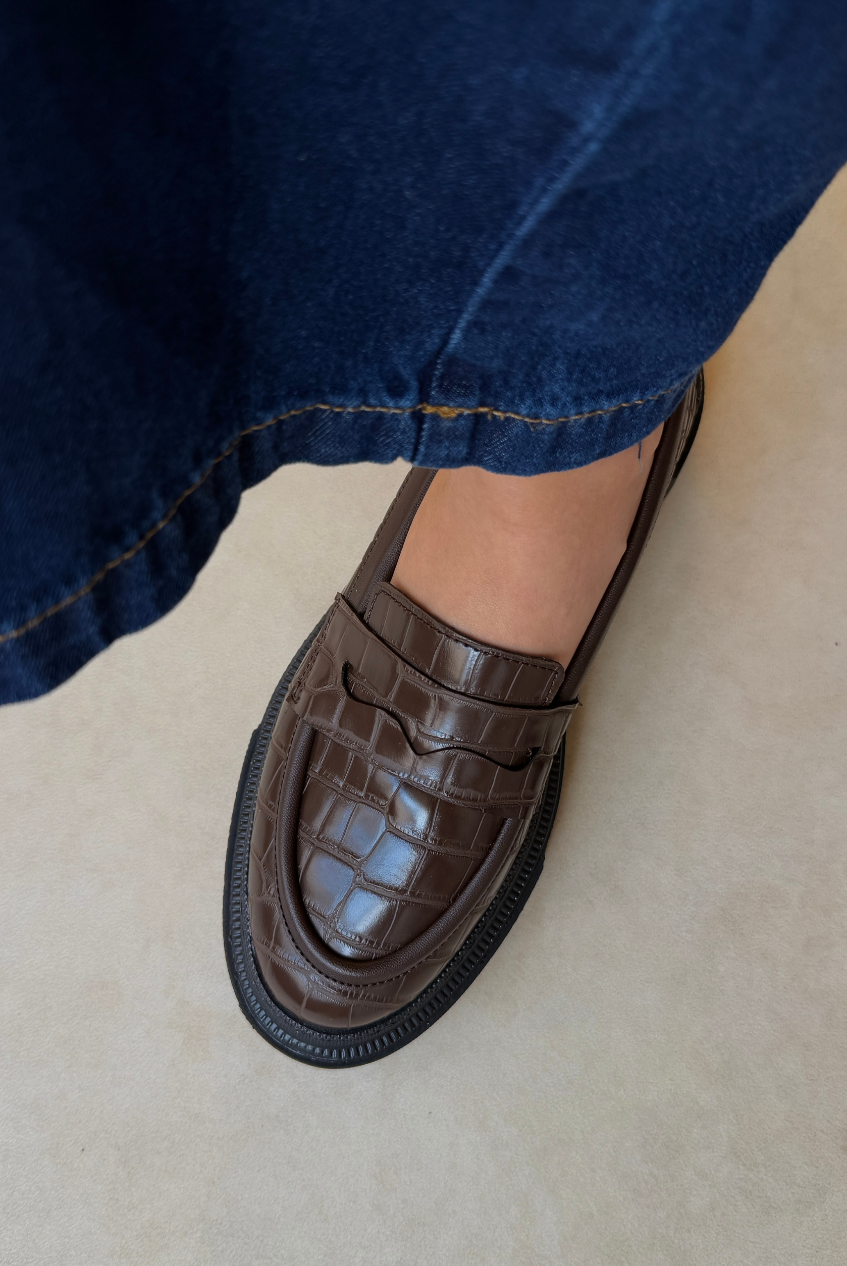 Kadın Loafer  KAHVE CROCO