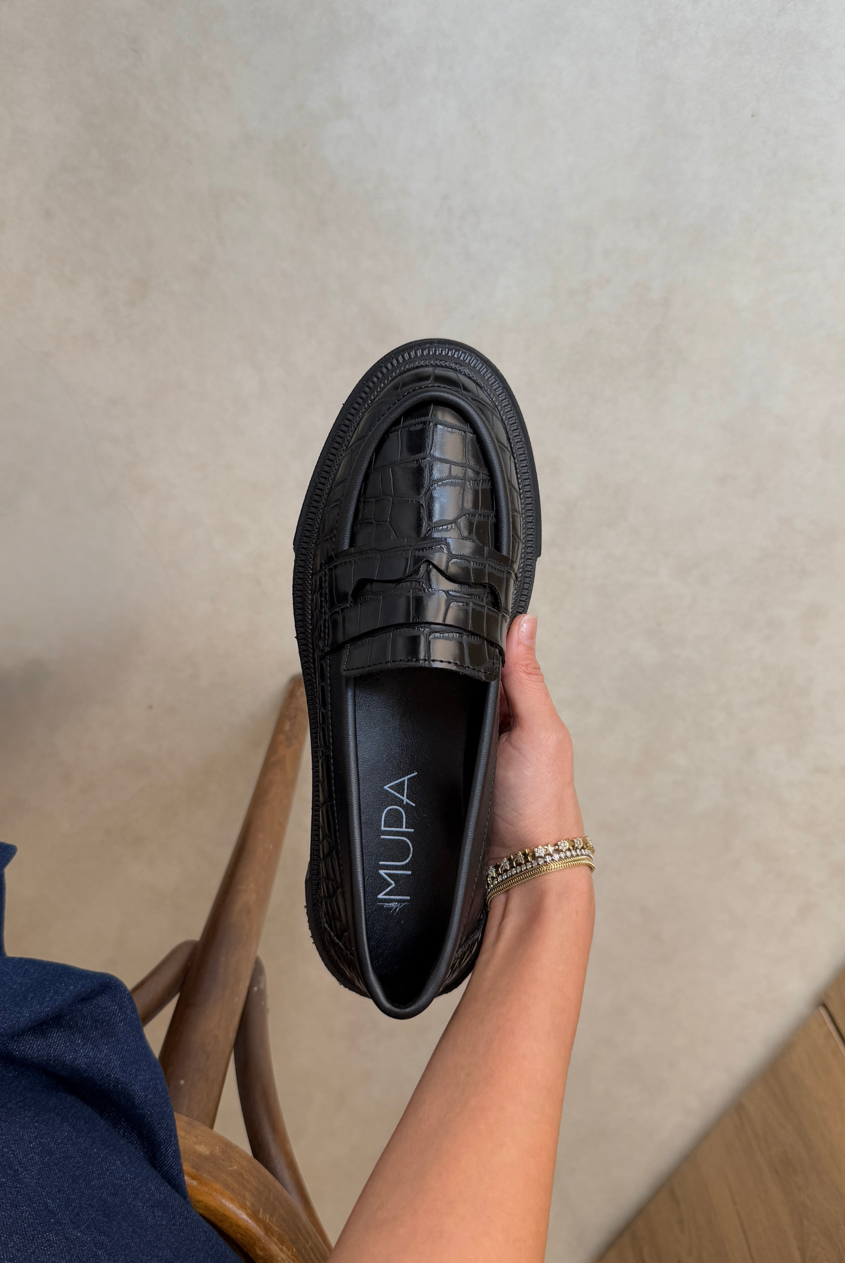 Kadın Loafer  SİYAH CROCO