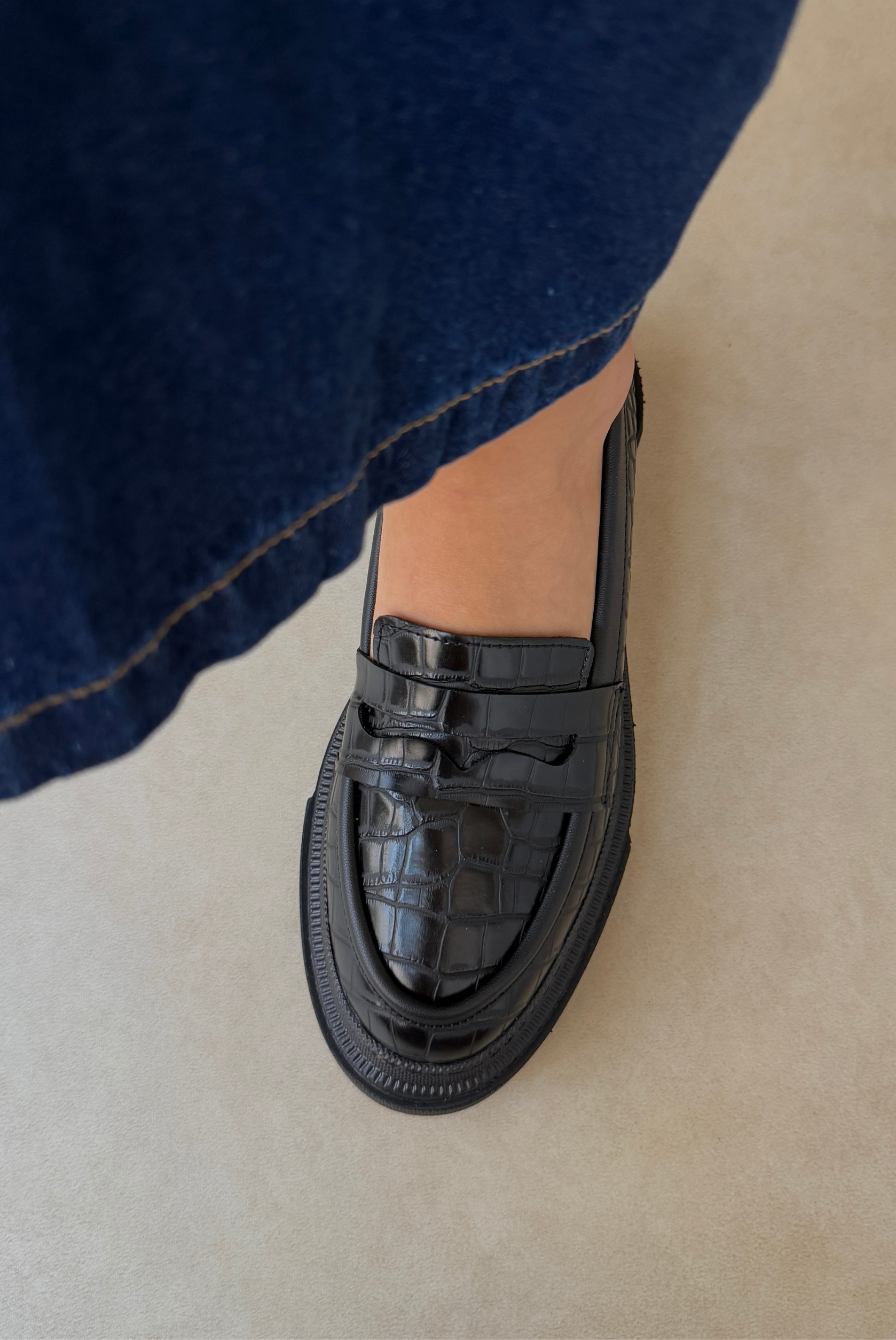 Kadın Loafer  SİYAH CROCO