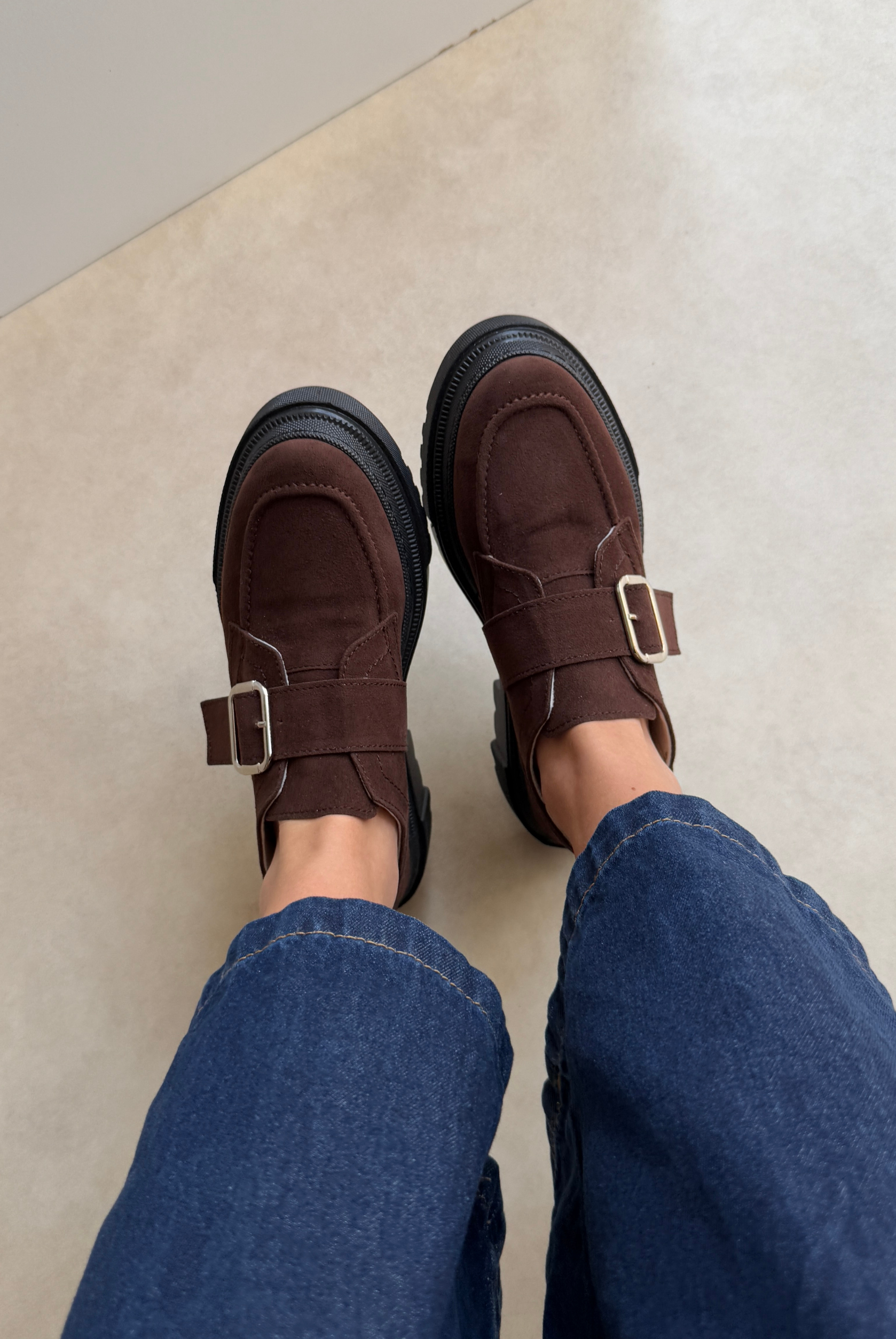 Kadın Makosen Ayakkabı ACI KAHVE SÜET