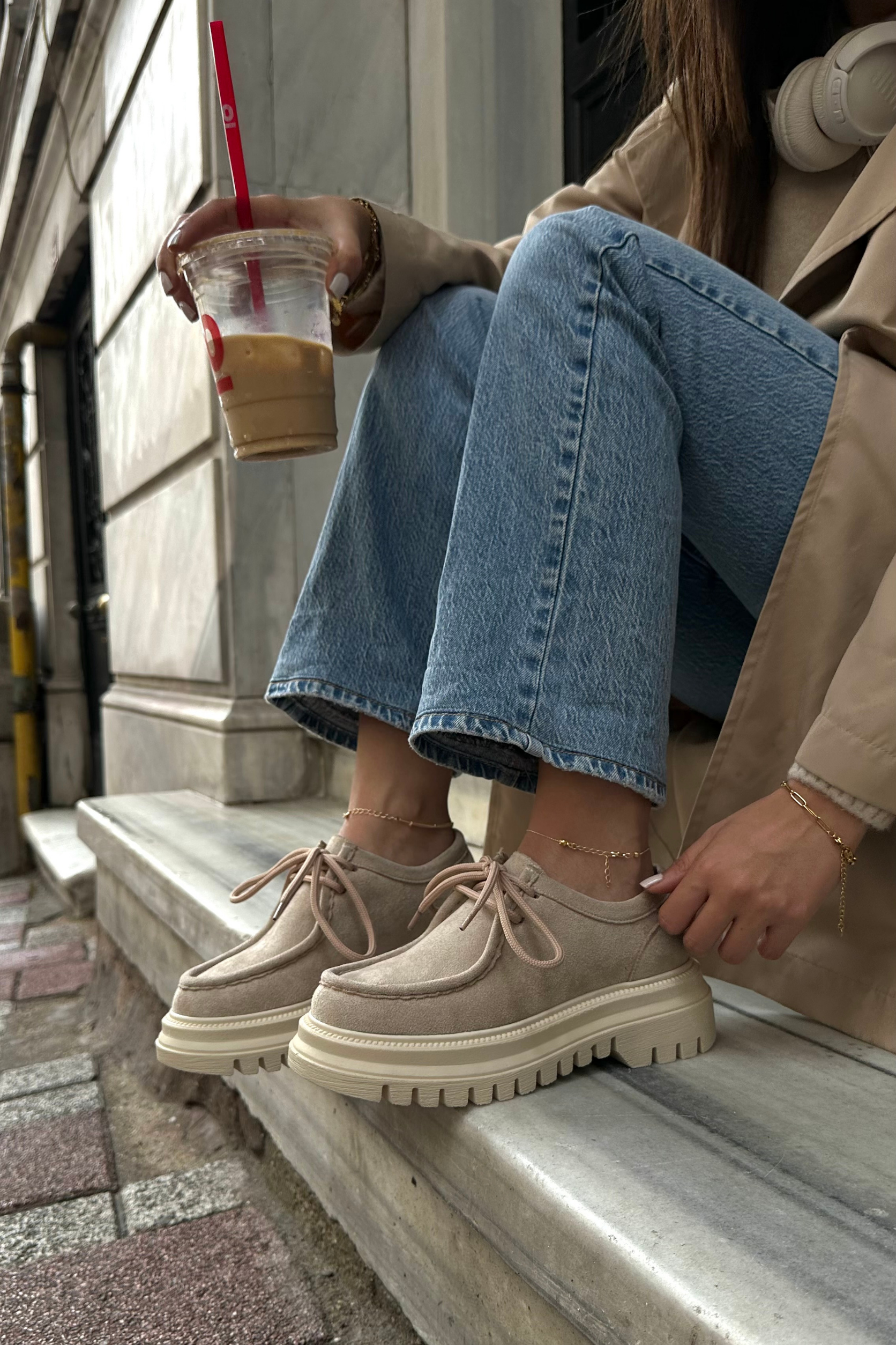 Kadın Makosen Ayakkabı BEJ SÜET