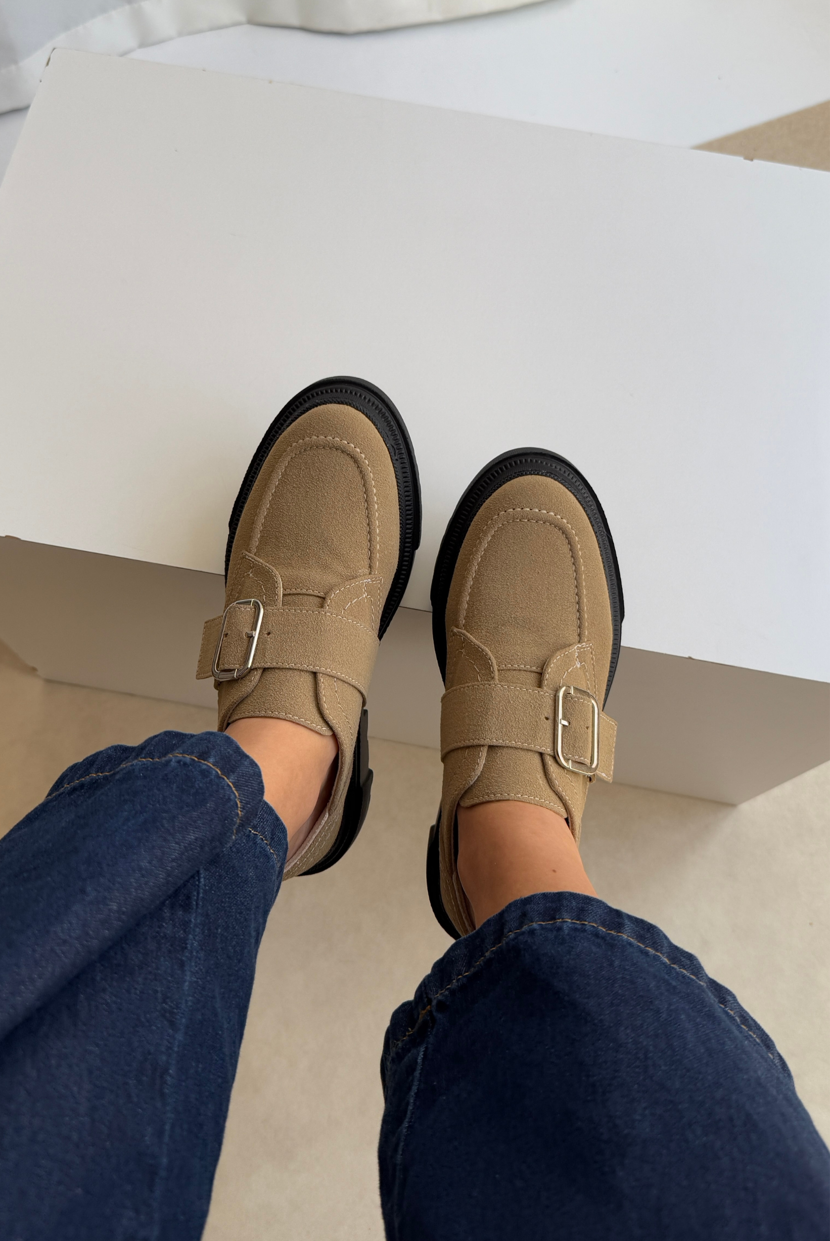 Kadın Makosen Ayakkabı BEJ SÜET