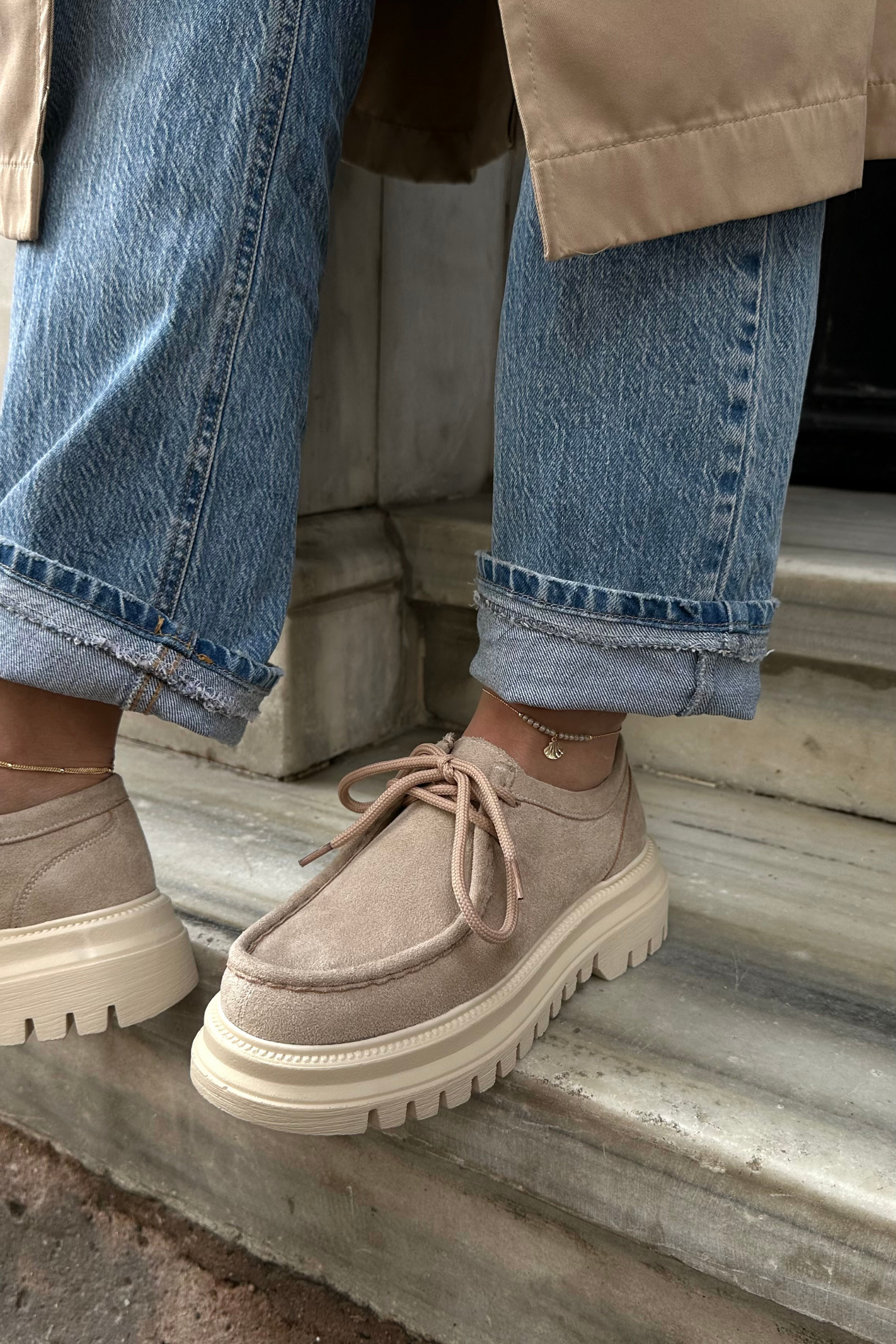 Kadın Makosen Ayakkabı BEJ SÜET