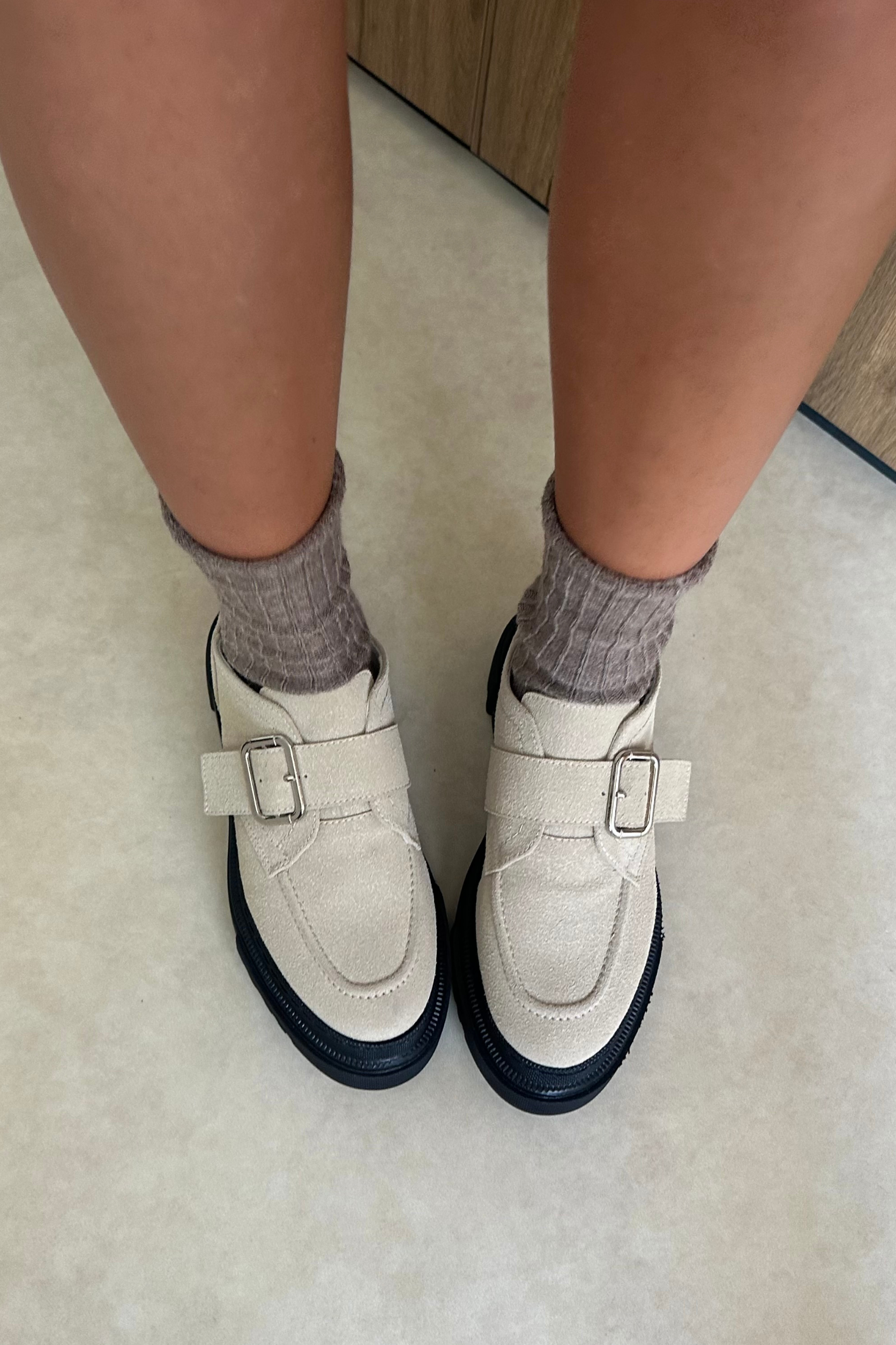 Kadın Makosen Ayakkabı TAŞ SÜET