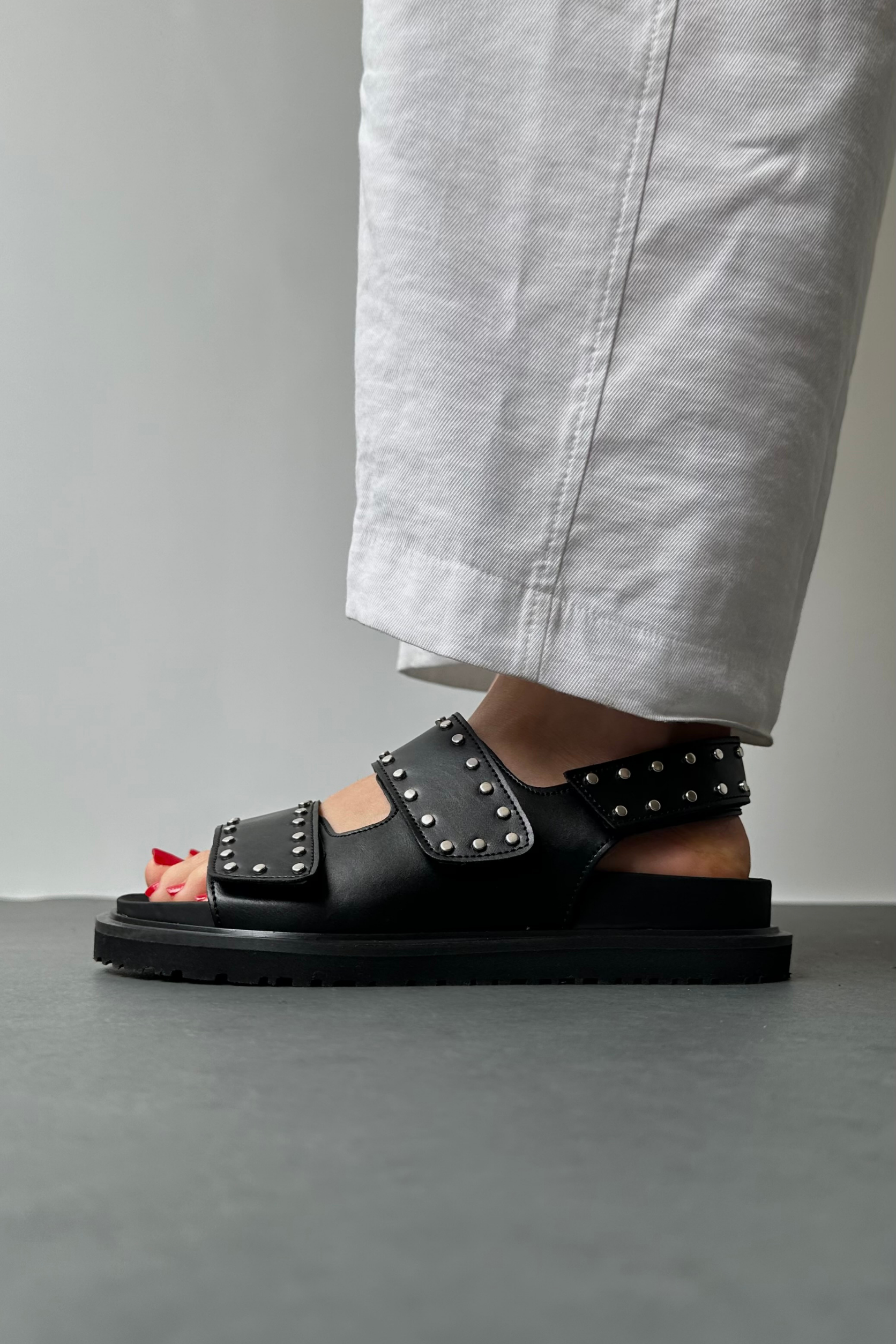 Kadın Sandalet MAT TAŞLI SİYAH