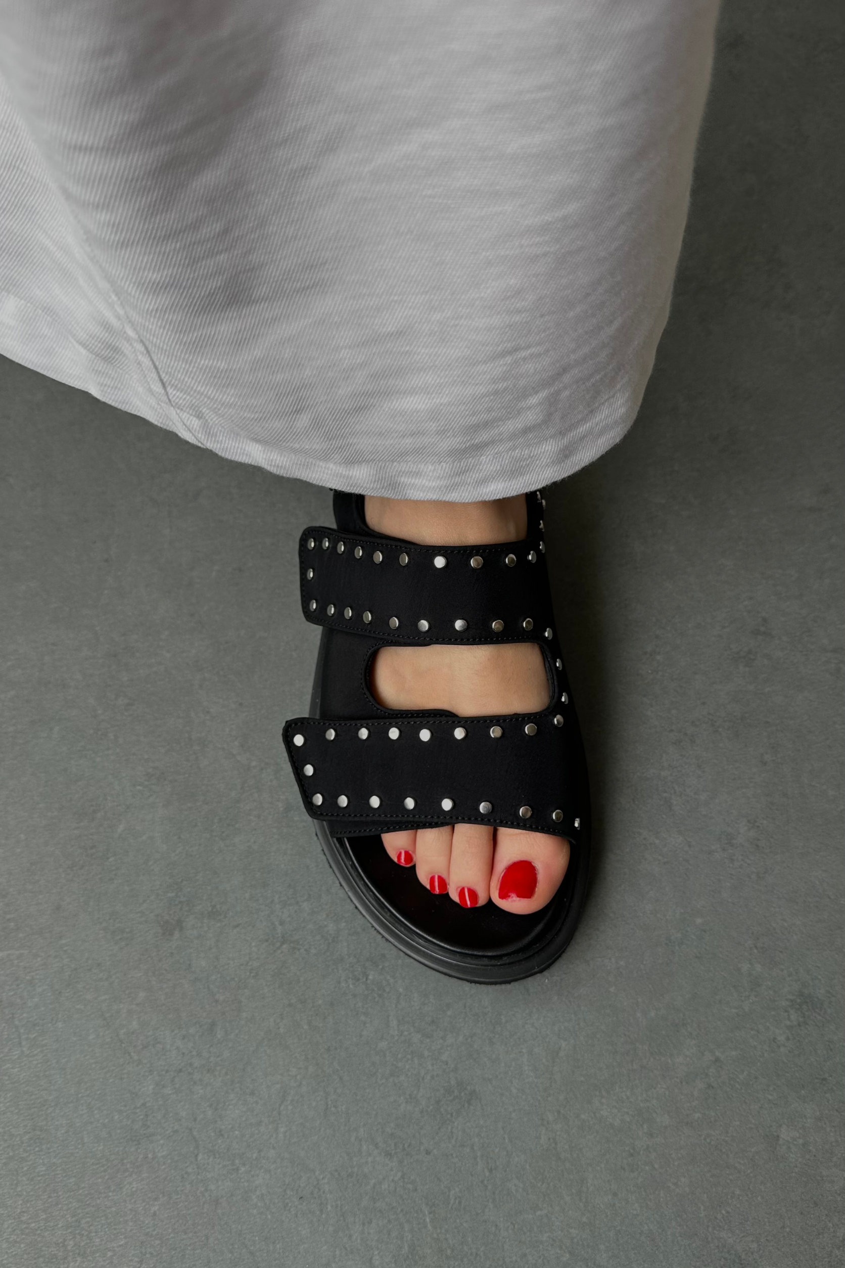 Kadın Sandalet SATEN TAŞLİ SİYAH