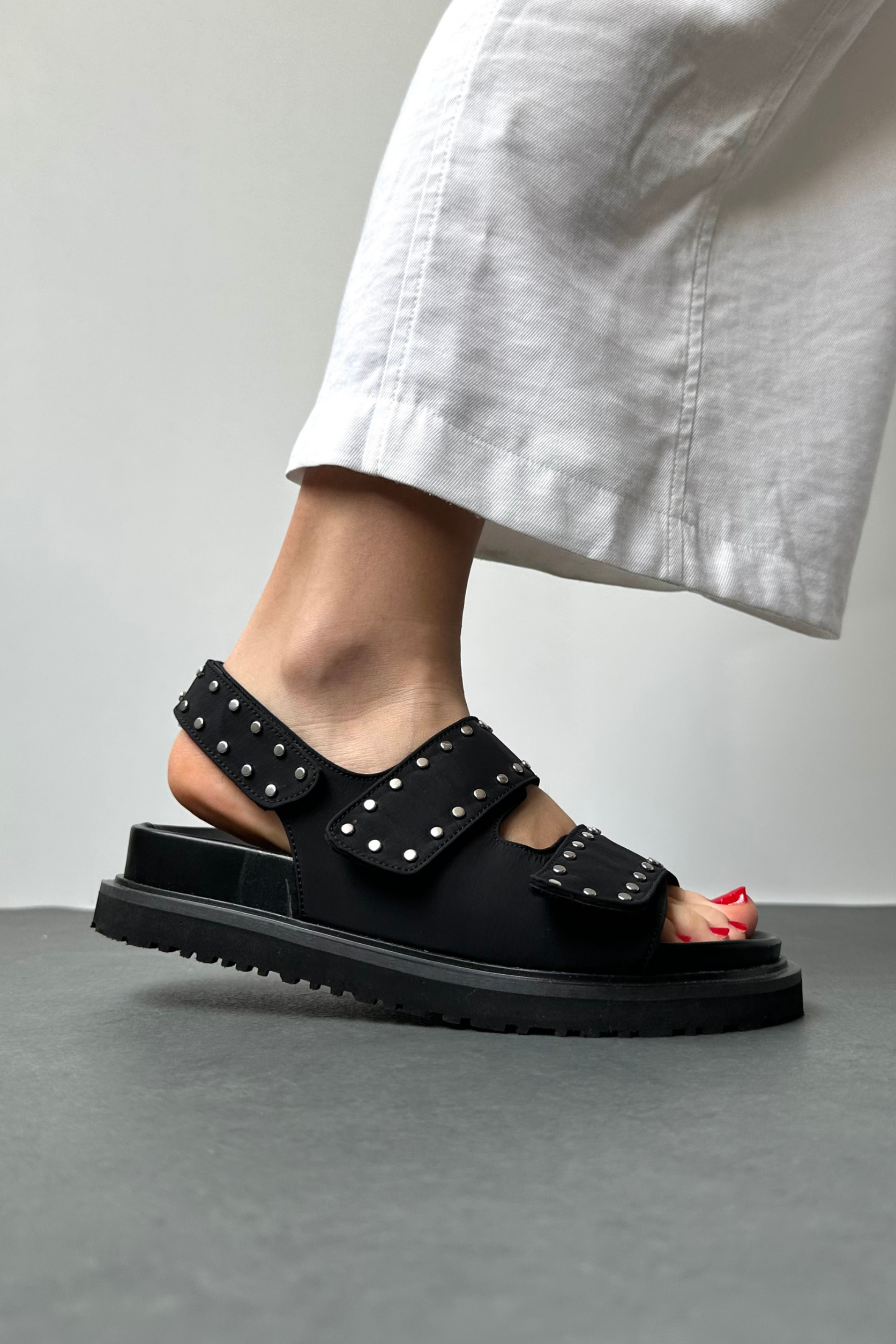 Kadın Sandalet SATEN TAŞLİ SİYAH