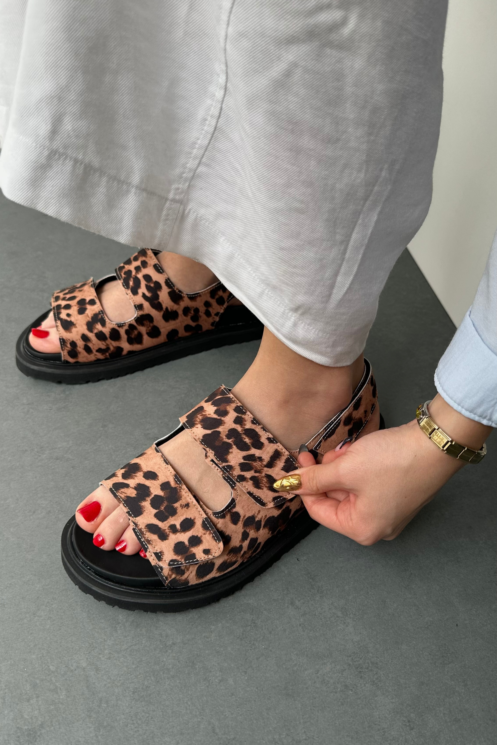 Kadın Sandalet TABA LEOPAR