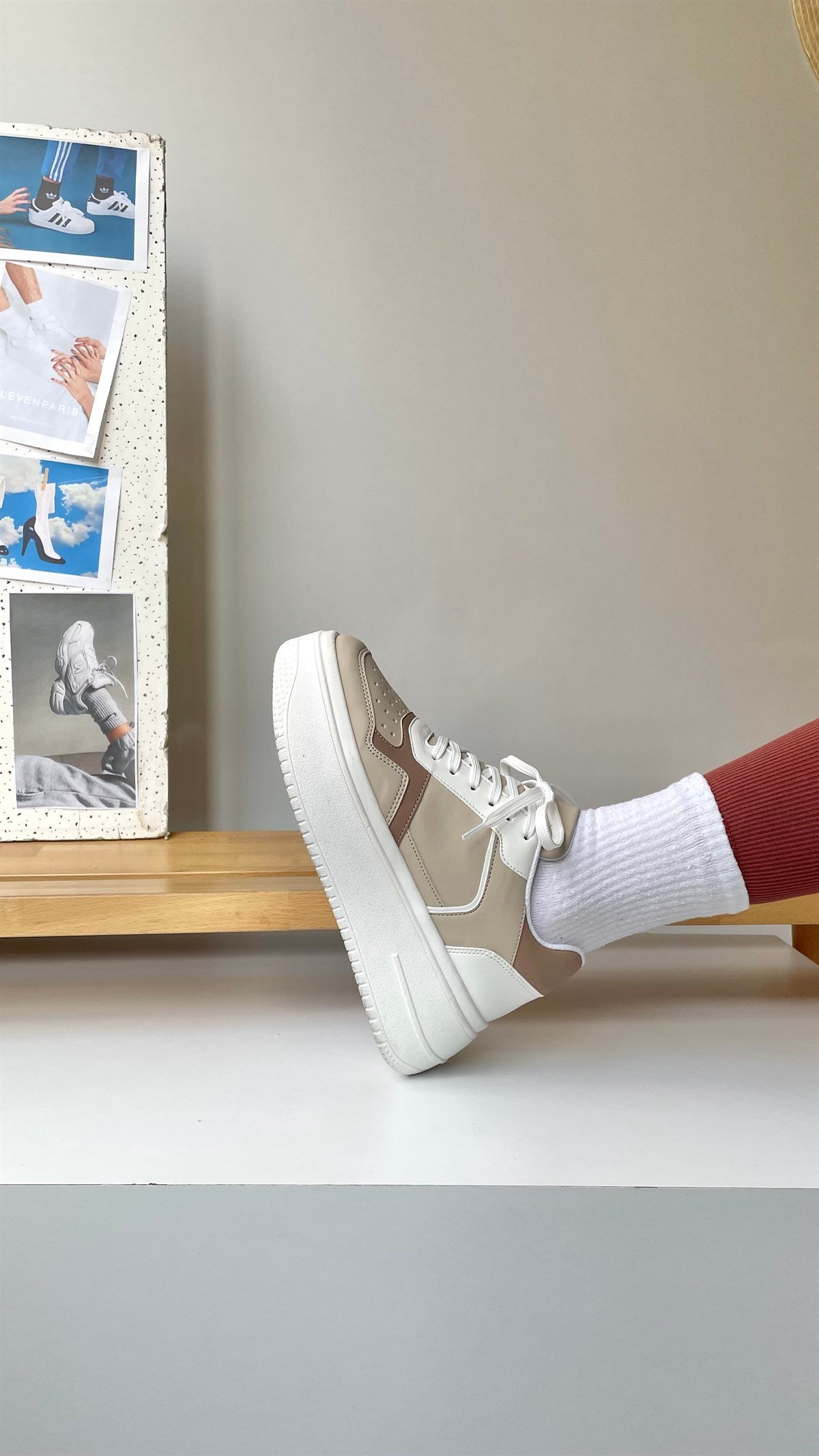 Kadın Spor Ayakakbı BEYAZ VİZON