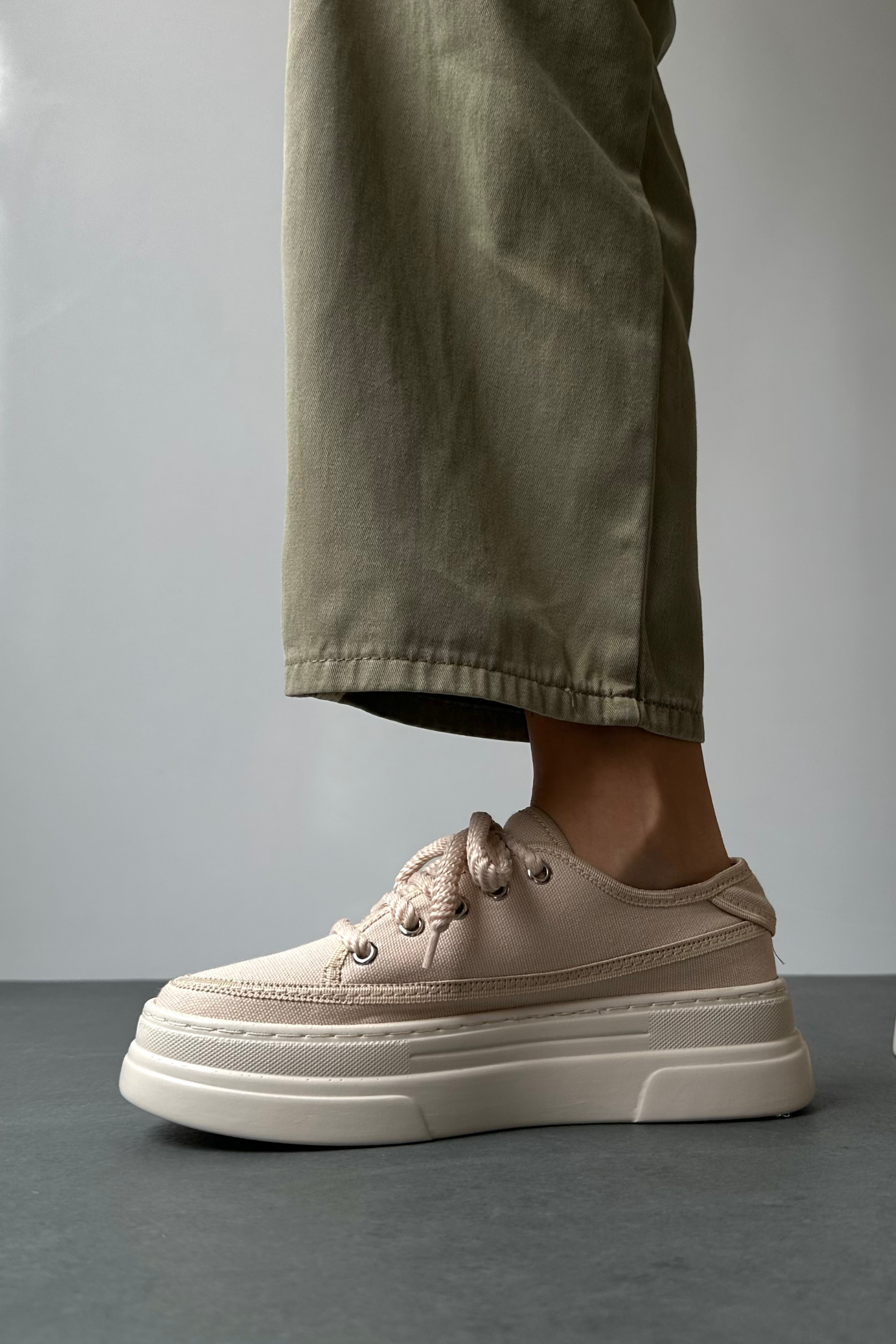 Kadın Spor Ayakkabı BEJ KETEN