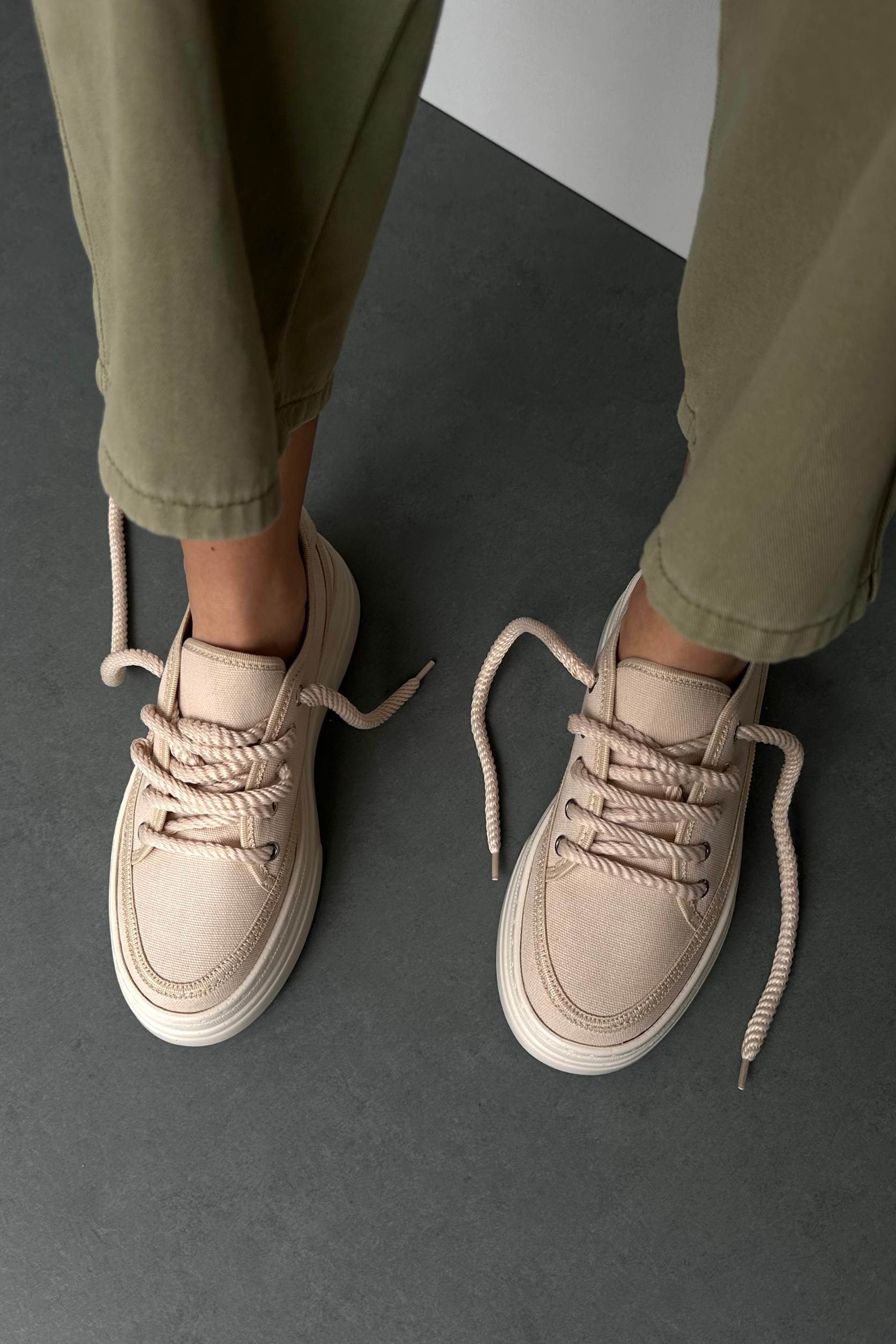 Kadın Spor Ayakkabı BEJ KETEN