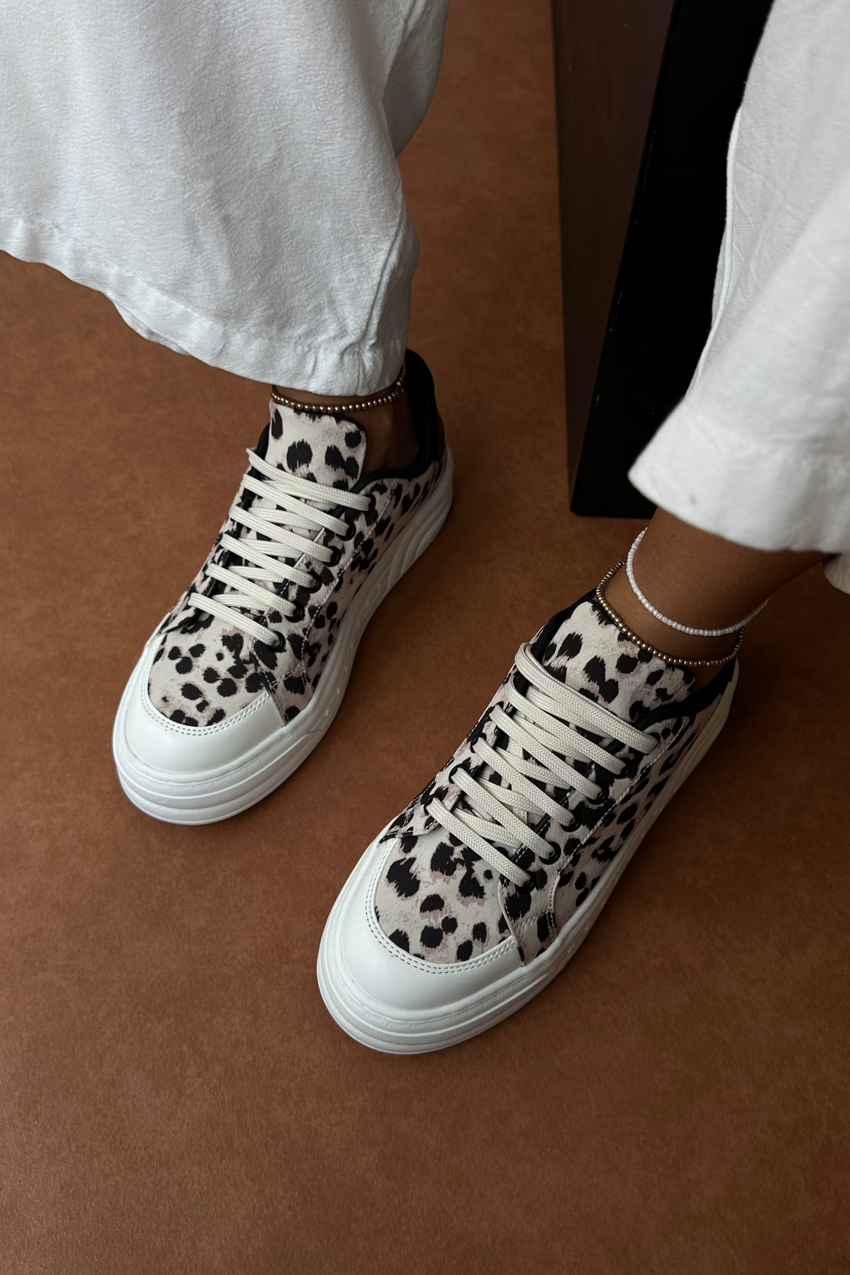 Kadın Spor Ayakkabı BEJ LEOPAR