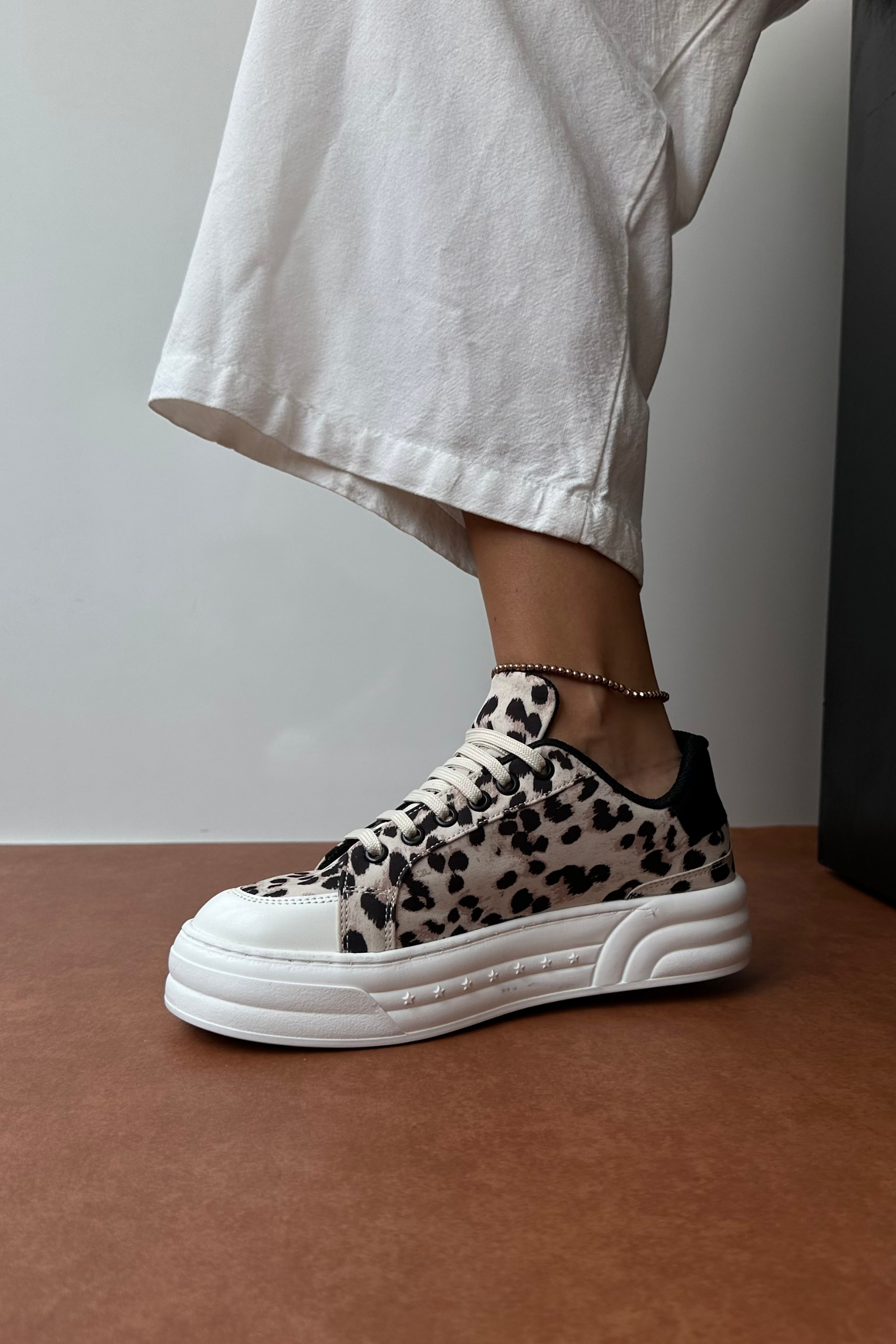 Kadın Spor Ayakkabı BEJ LEOPAR