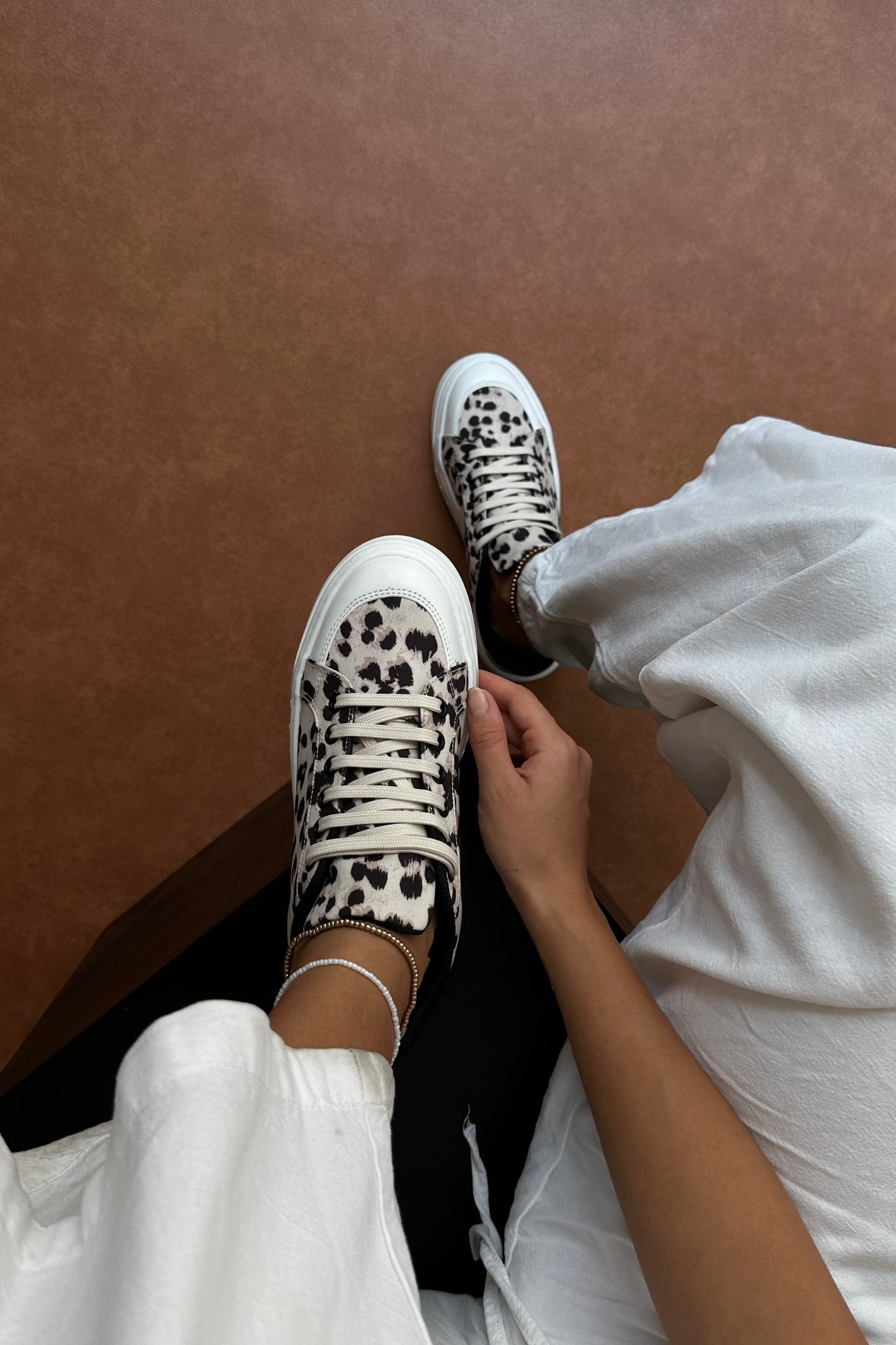 Kadın Spor Ayakkabı BEJ LEOPAR