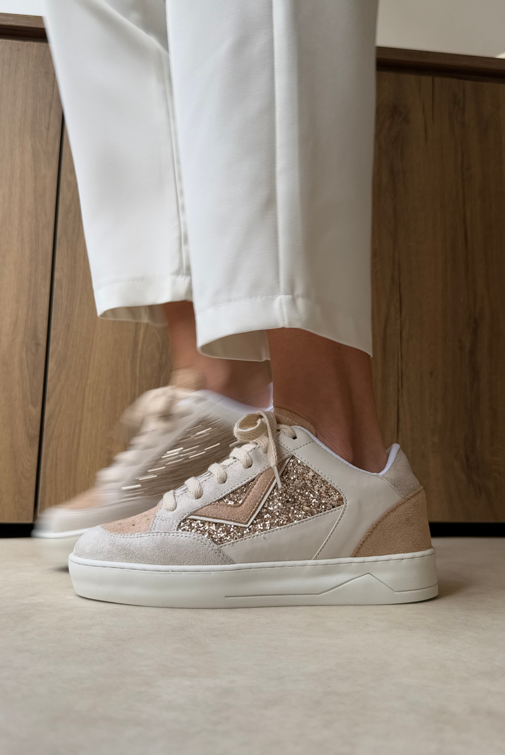 Kadın Spor Ayakkabı BEJ PIRILTI