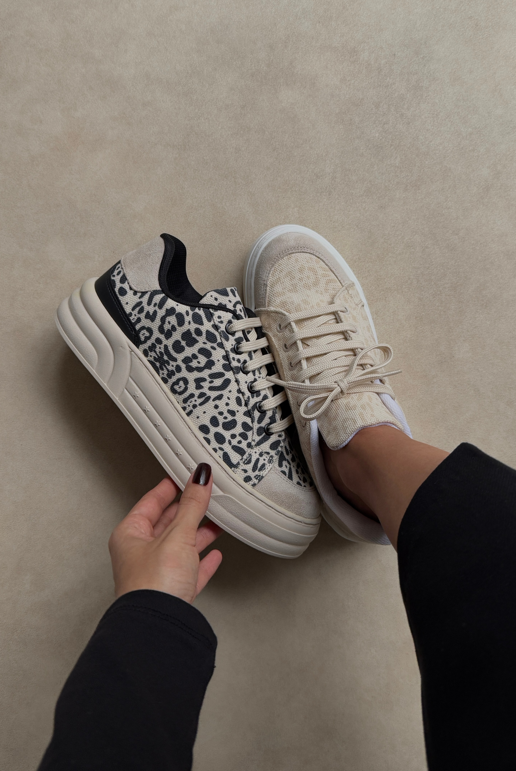 Kadın Spor Ayakkabı BEJ SİYAH