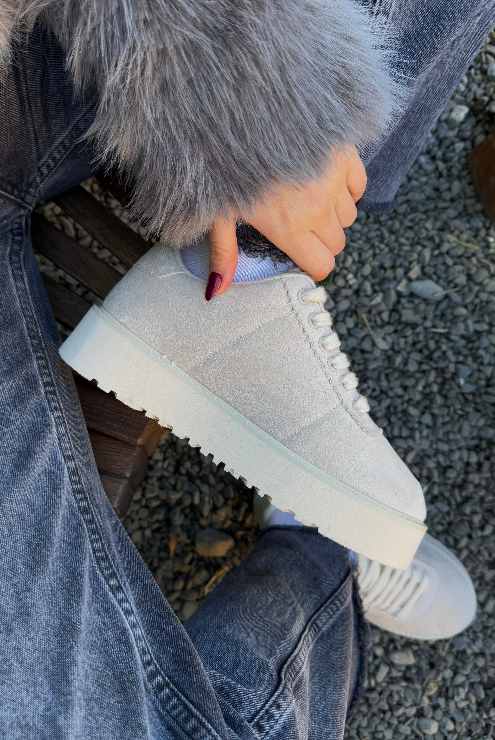 Kadın Spor Ayakkabı BEJ SÜET