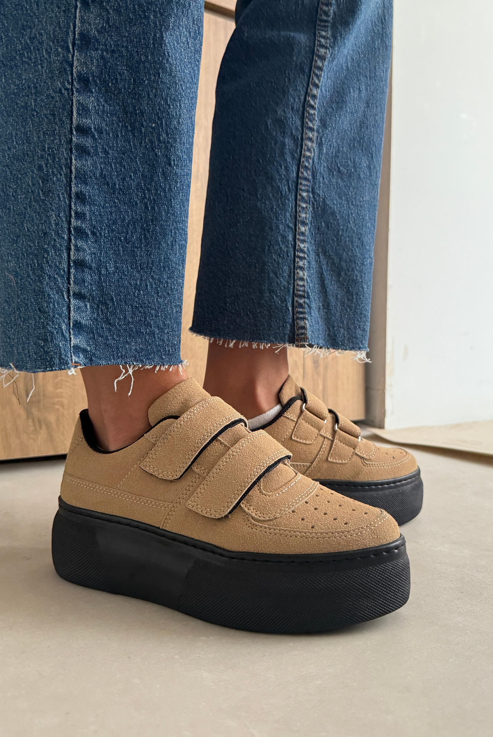 Kadın Spor Ayakkabı BEJ SÜET