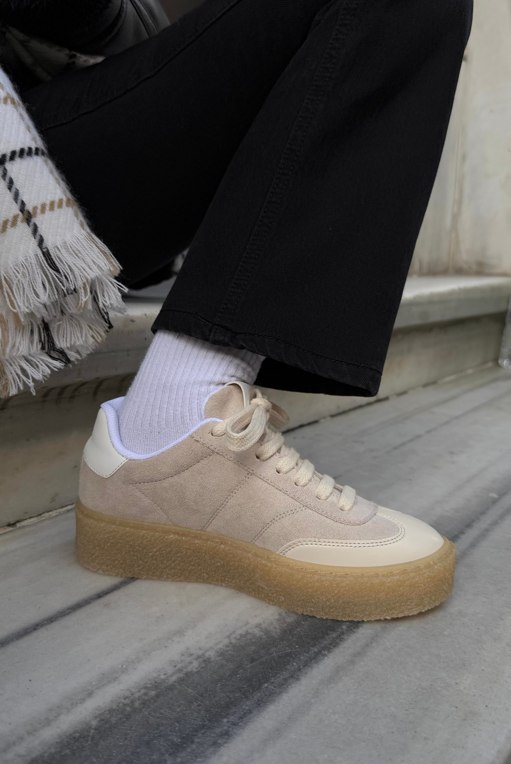 Kadın Spor Ayakkabı BEJ SÜET