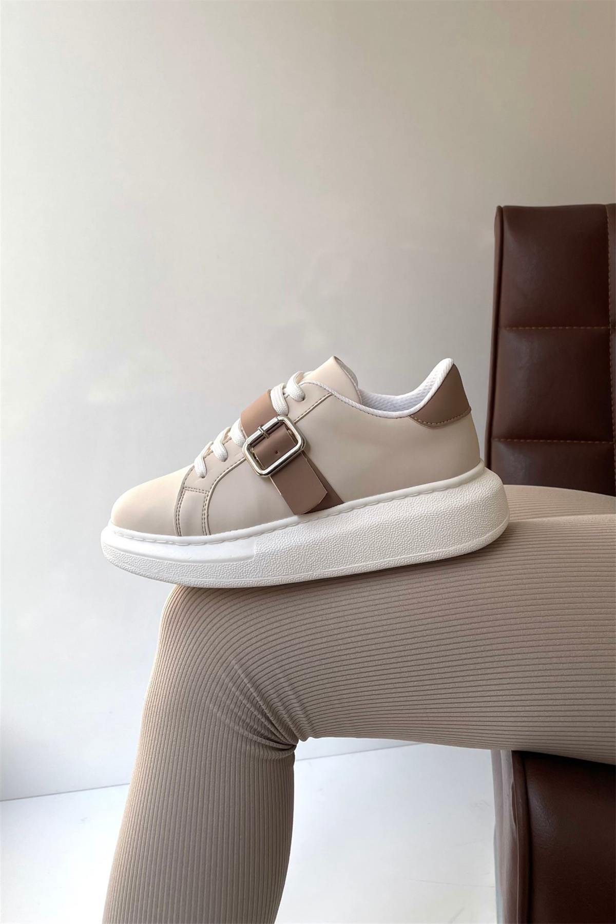 Kadın Spor Ayakkabı BEJ VİZON